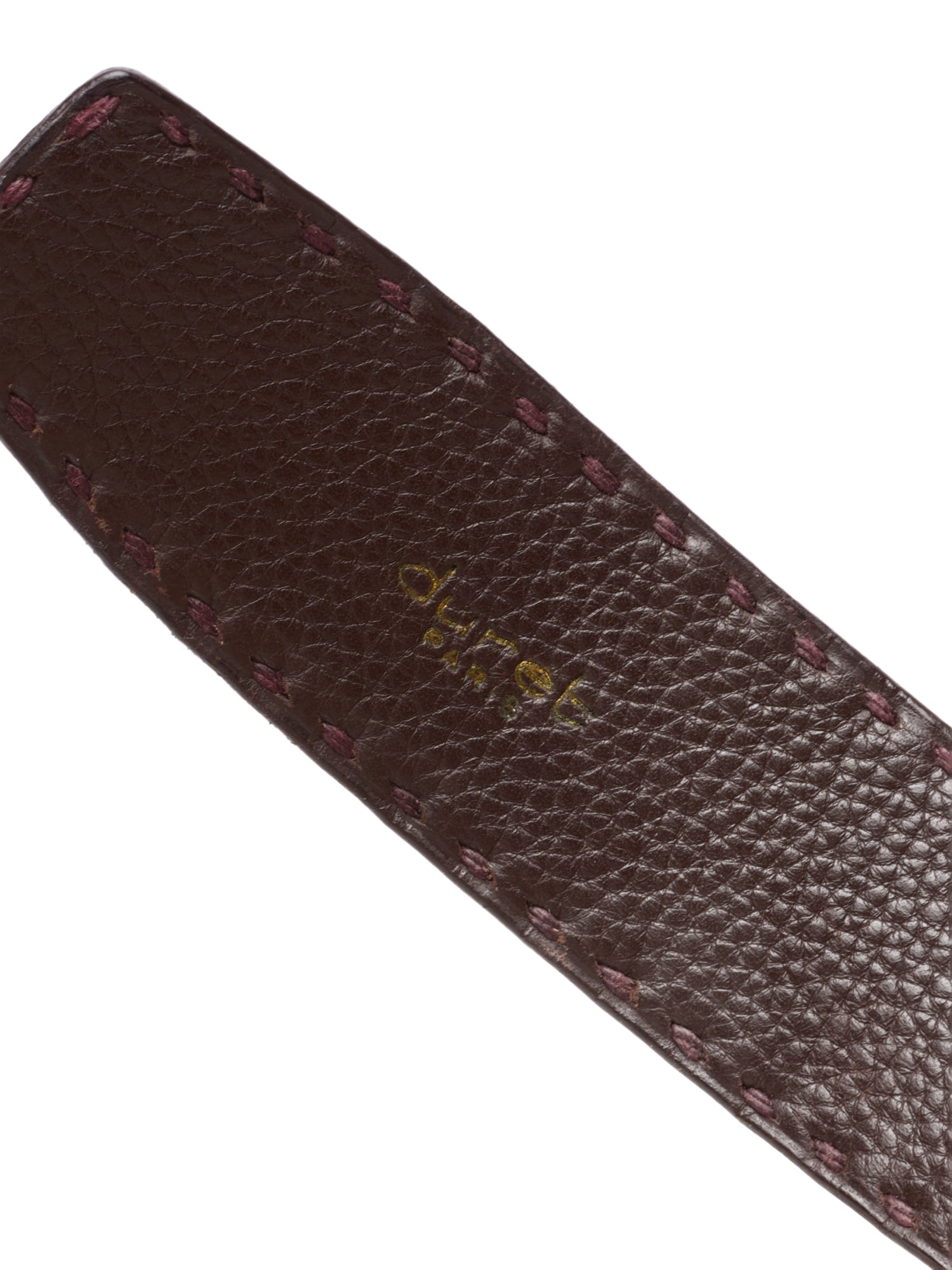DURET Paris Sand Nubuck Crocodile Handstiched Belt with Gold Alpha Buckle 36" 90cm