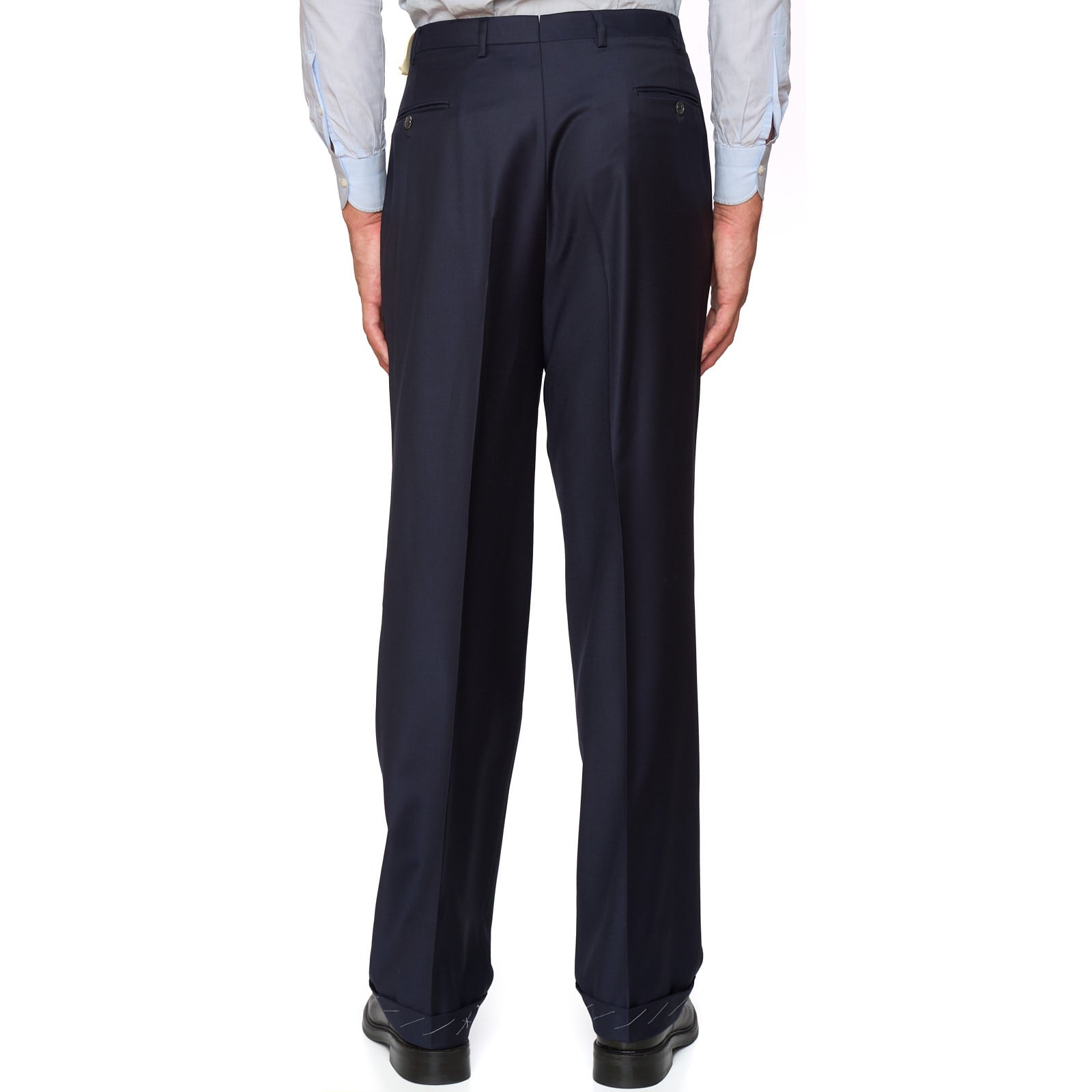 D'AVENZA Blue Wool Dress Pants EU 56 NEW US 40