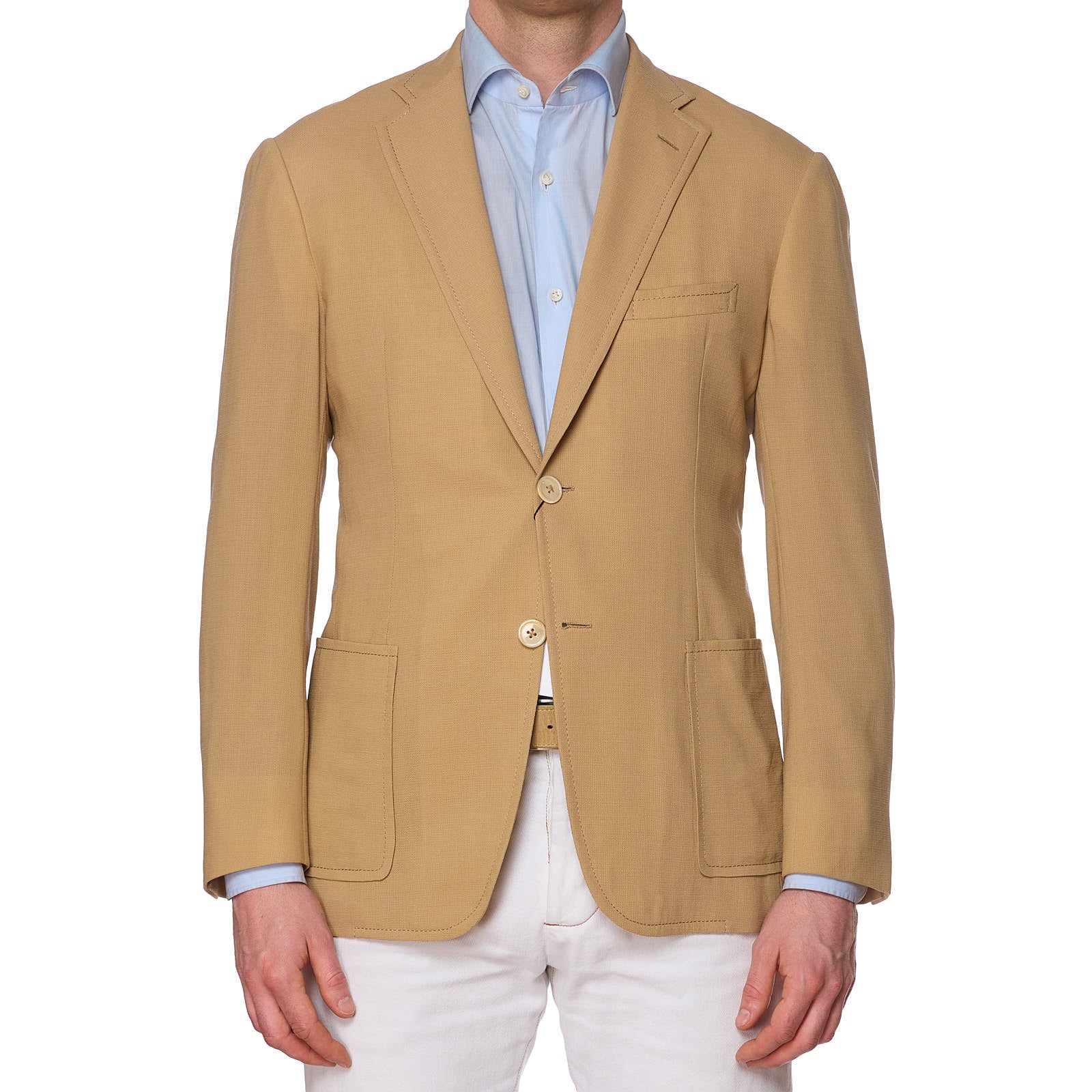 D'AVENZA for VANNUCCI Tan Wool Unlined Soft Jacket EU 50 NEW US 40