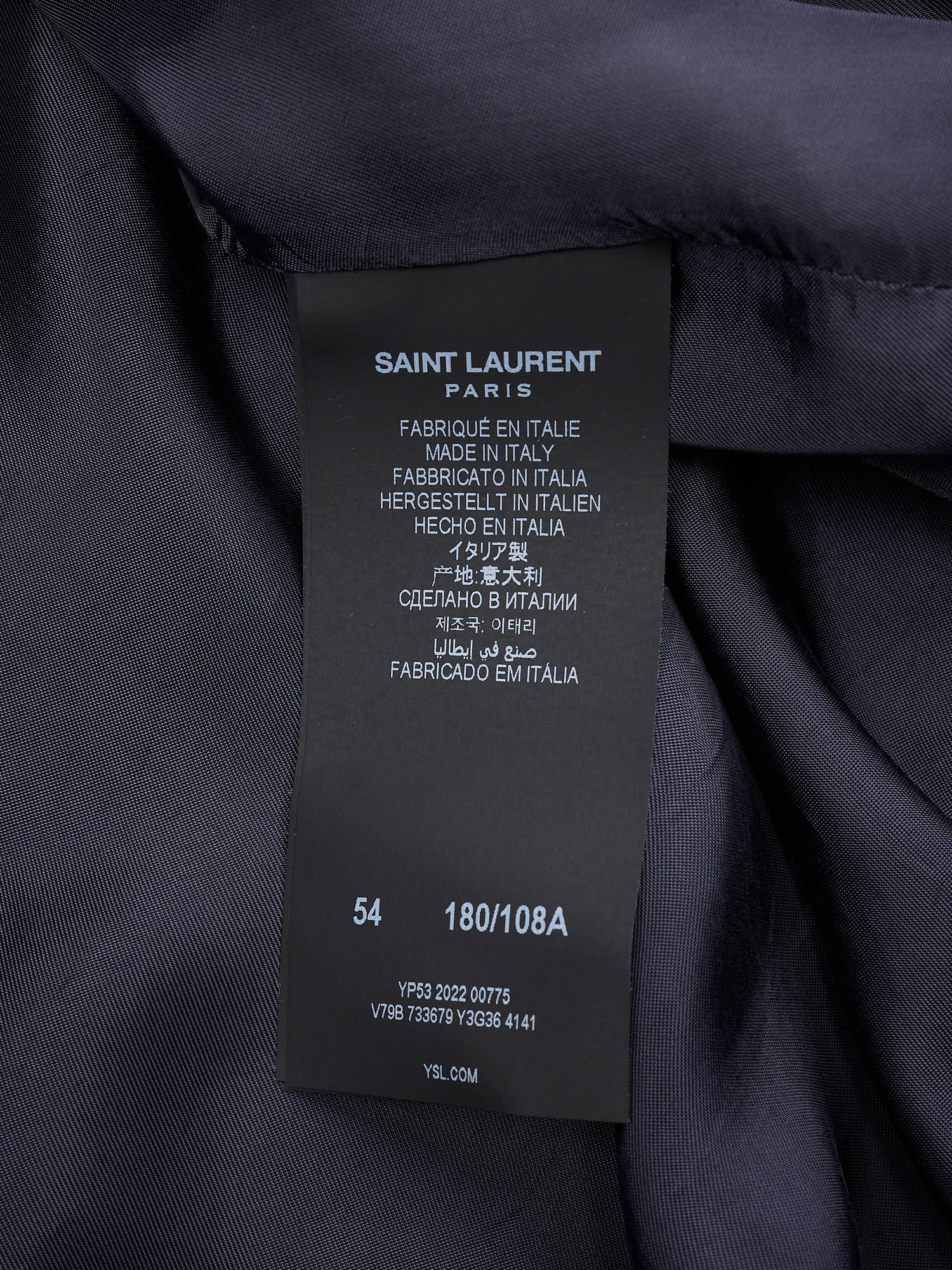 SAINT LAURENT Paris Navy Zip-Up Track Jacket