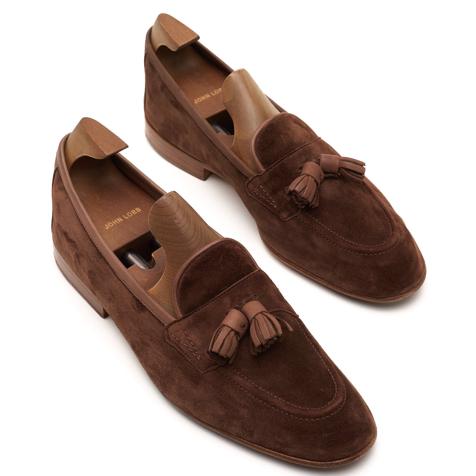 EDWARD GREEN Brown Suede Tassel Loafer Shoes UK 8.5 US 9 E
