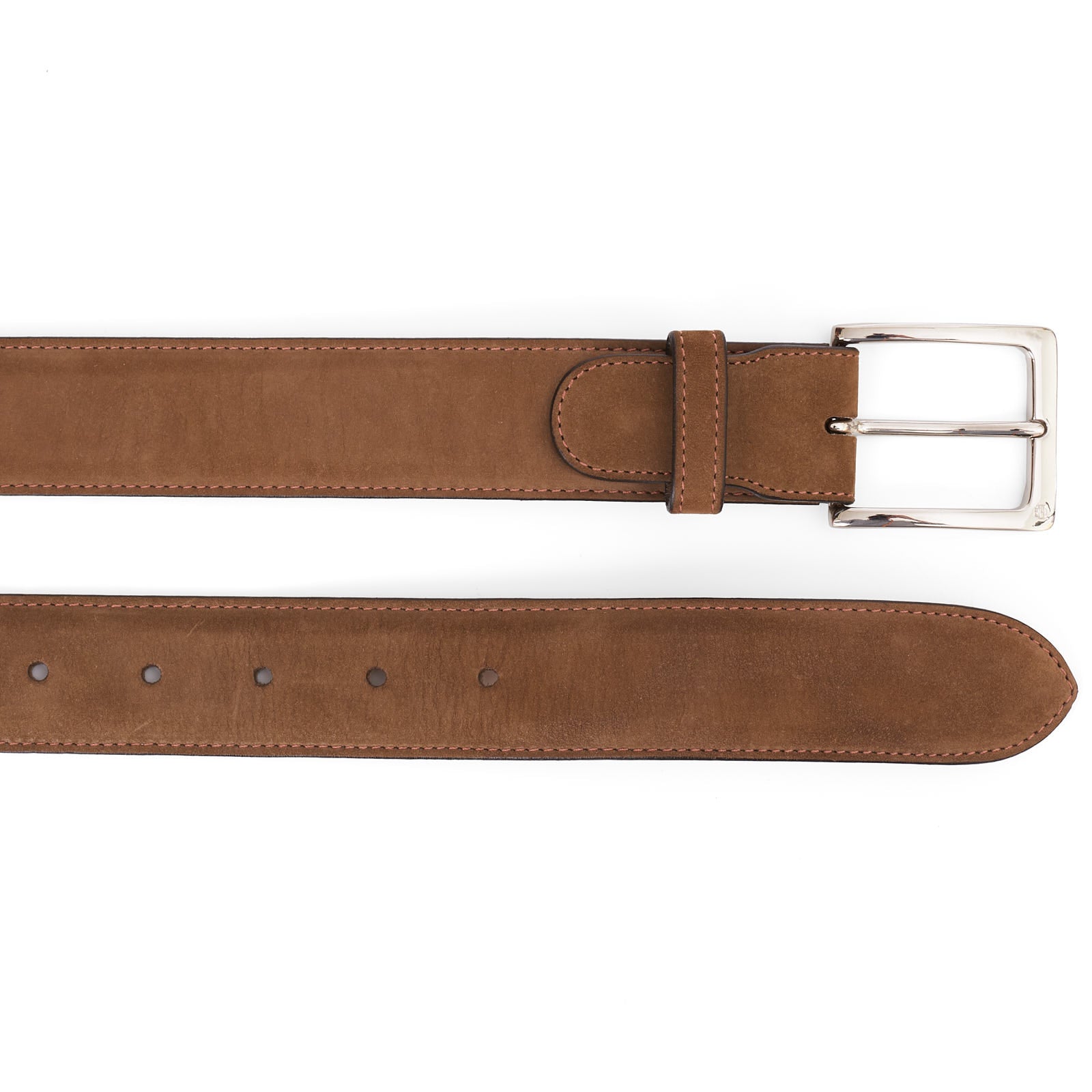 EDWARD GREEN Handmade Taupe Leather Belt with Silver-Tone Buckle 90cm 36" EDWARD GREEN