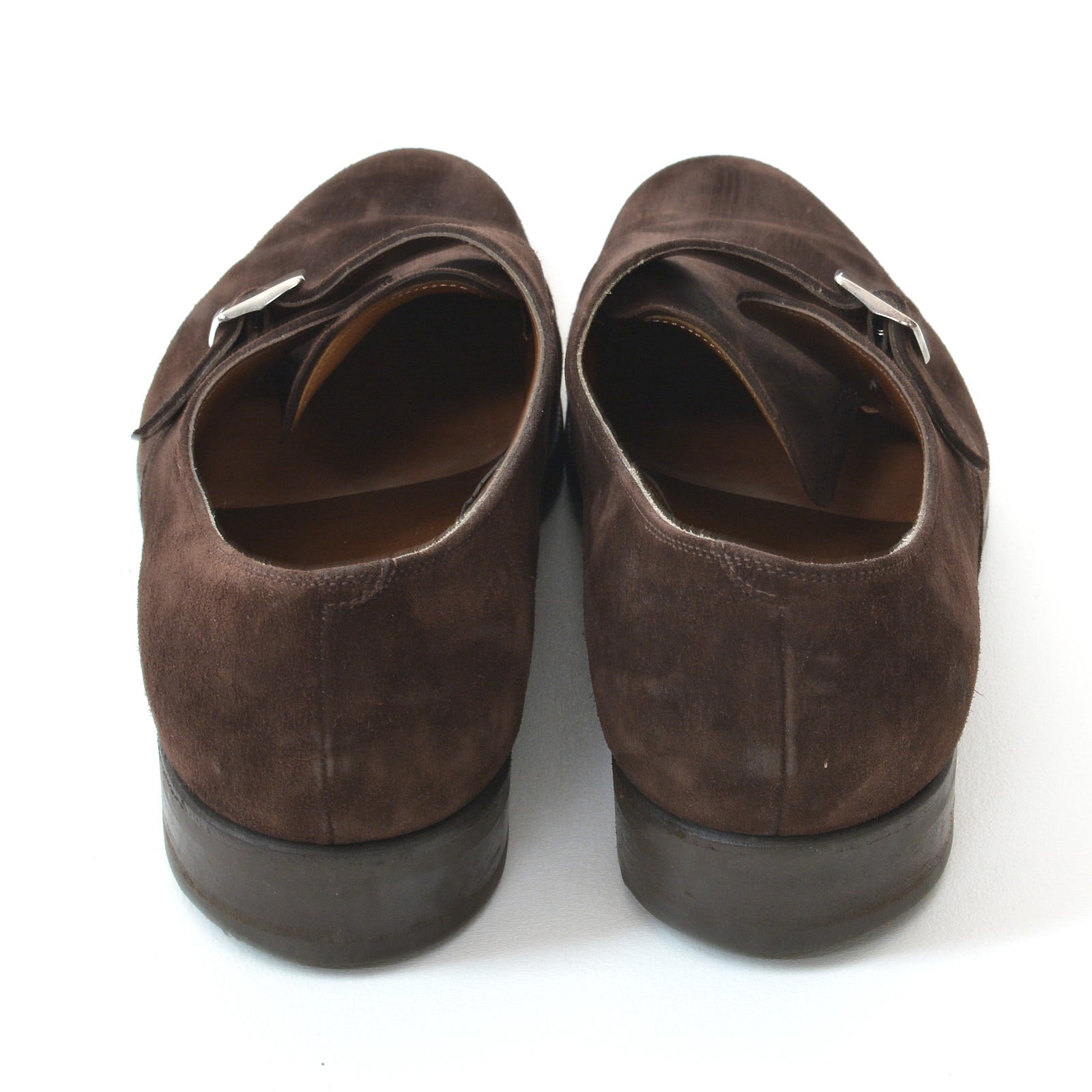 EDWARD GREEN Mercer Last 82 Mink Suede Leather Single Monk Dress Shoes UK 8.5 US 9 EDWARD GREEN