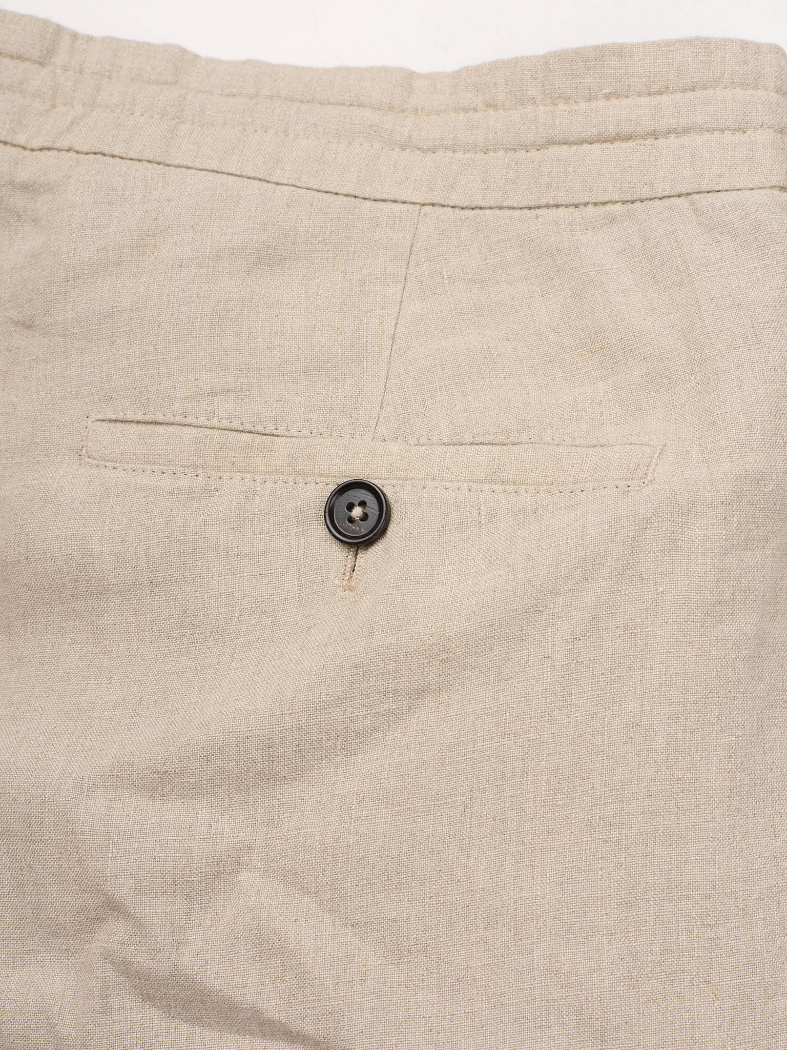 ERMENEGILDO ZEGNA Beige Linen Drawstring Pants NEW