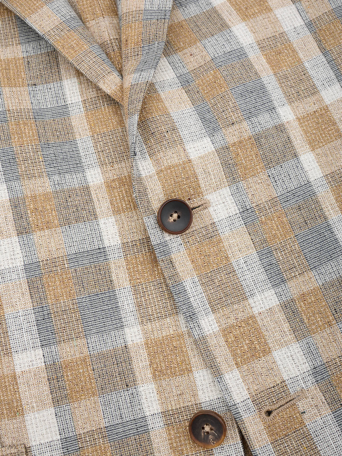 ERMENEGILDO ZEGNA Beige Plaid Wool-Silk-Linen Sport Jacket NEW