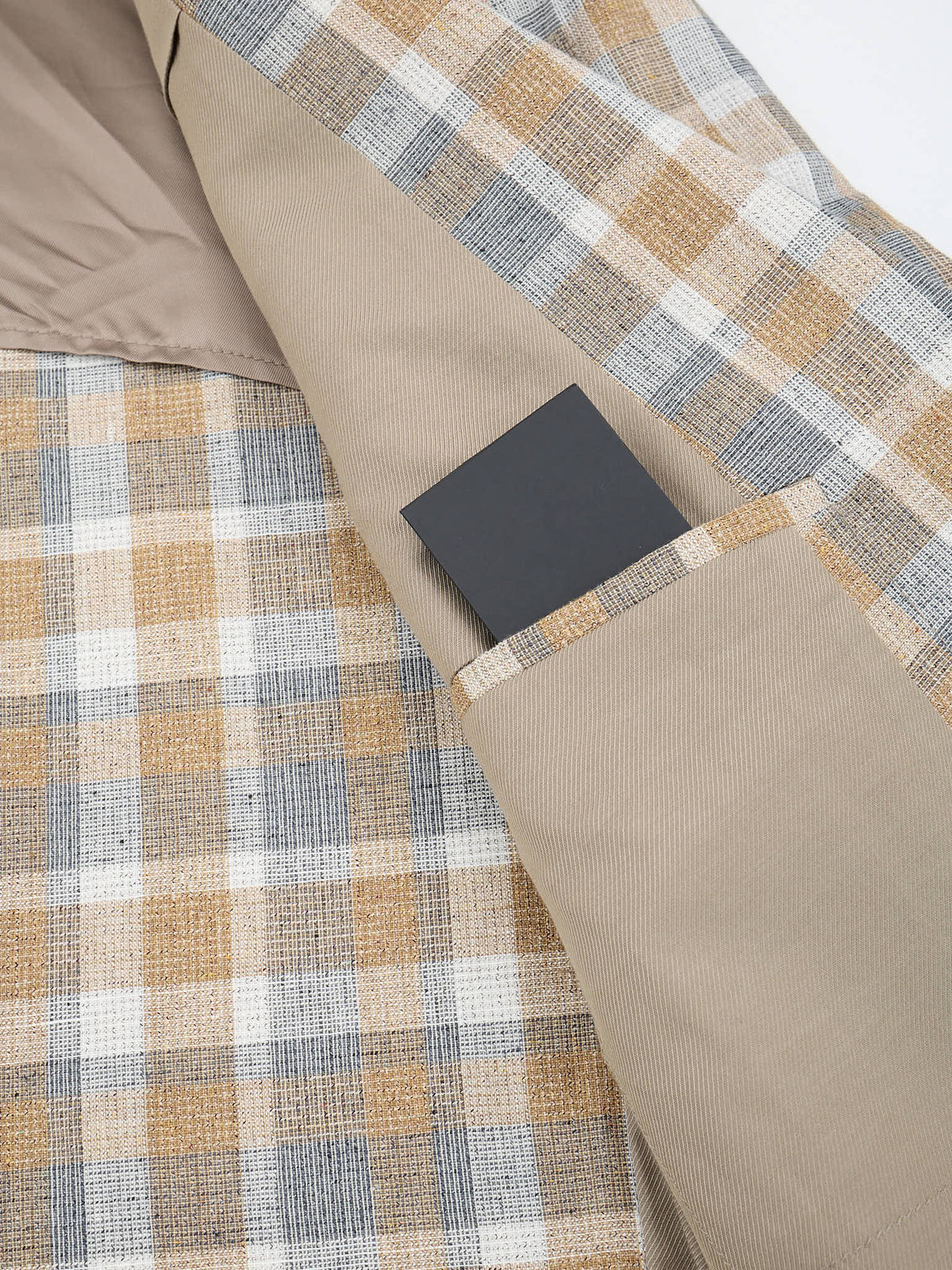 ERMENEGILDO ZEGNA Beige Plaid Wool-Silk-Linen Sport Jacket NEW