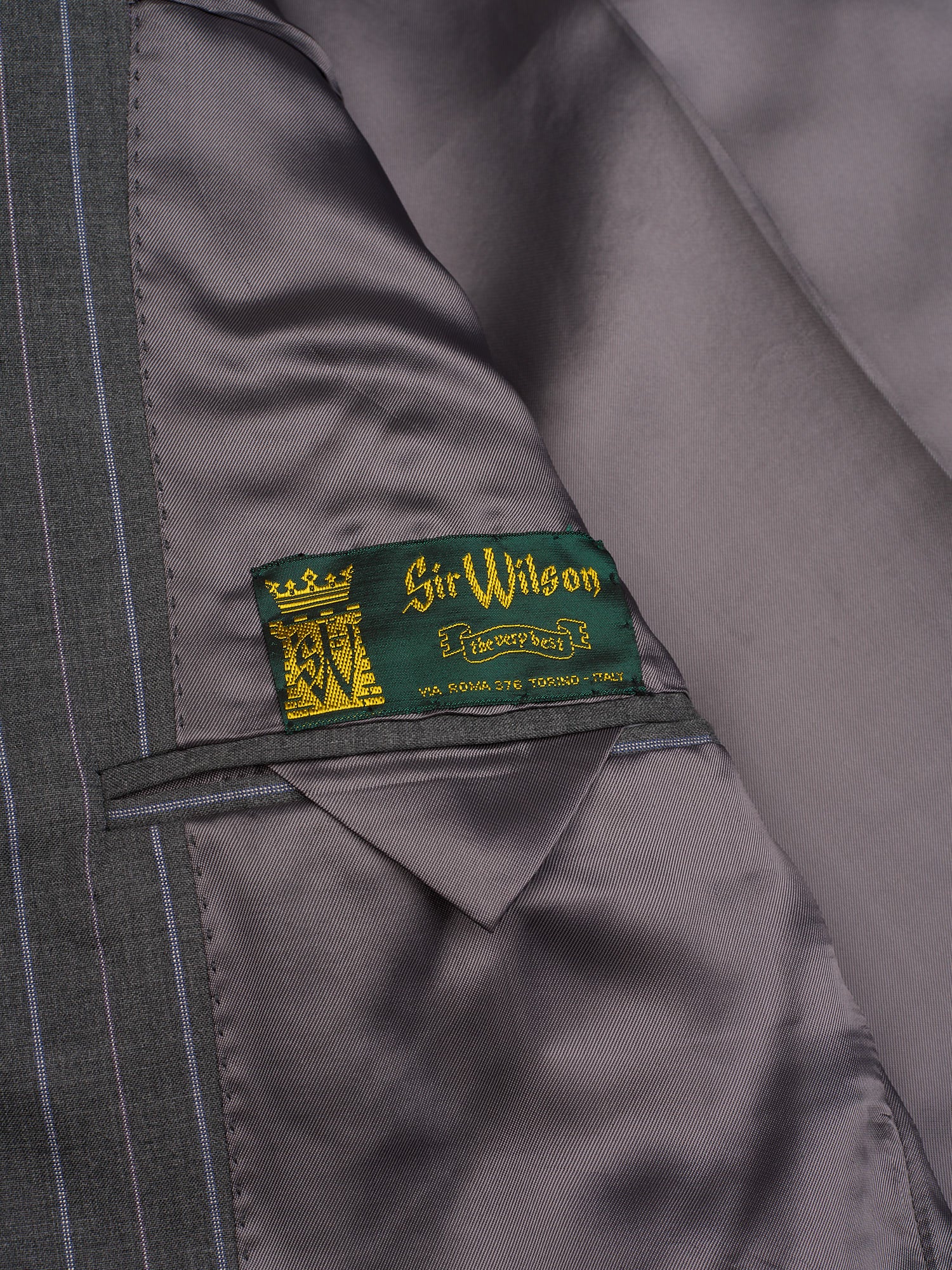 Sir Wilson ERMENEGILDO ZEGNA Shang Gray Striped Silk-Wool Suit