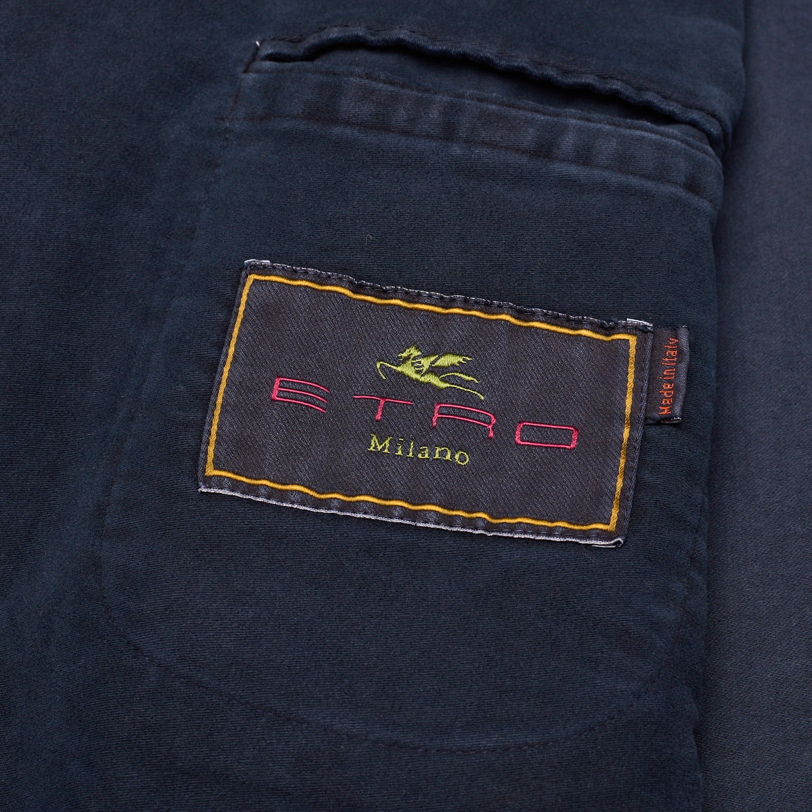 ETRO Milano Blue Moleskin Garment Dyed Cotton Coat EU 50 US 40