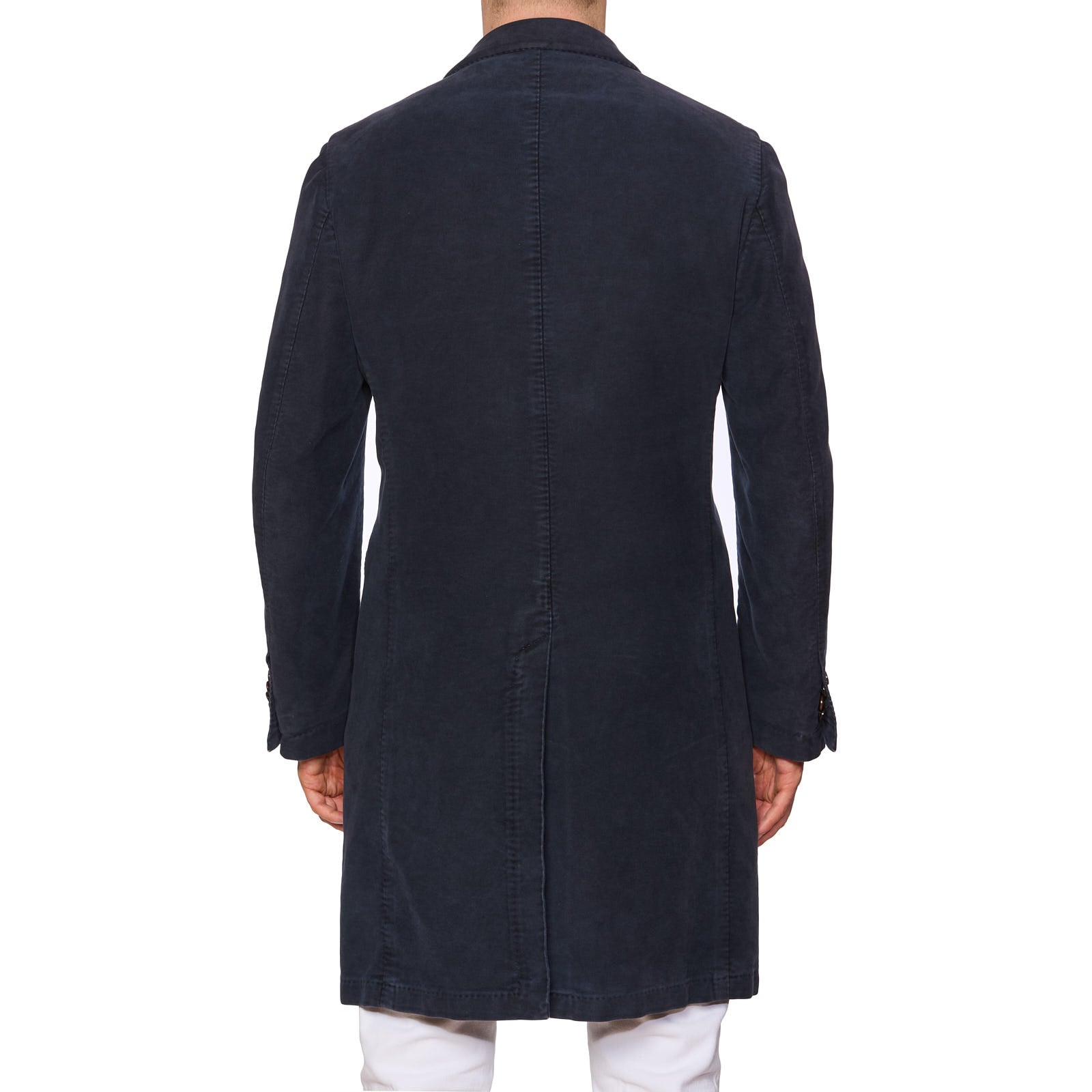 ETRO Milano Blue Moleskin Garment Dyed Cotton Coat EU 50 US 40