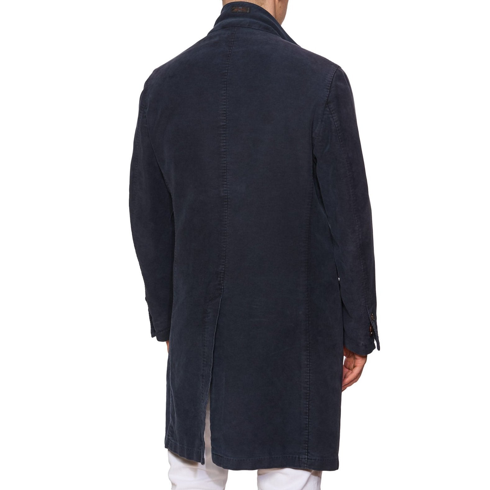 ETRO Milano Blue Moleskin Garment Dyed Cotton Coat EU 50 US 40