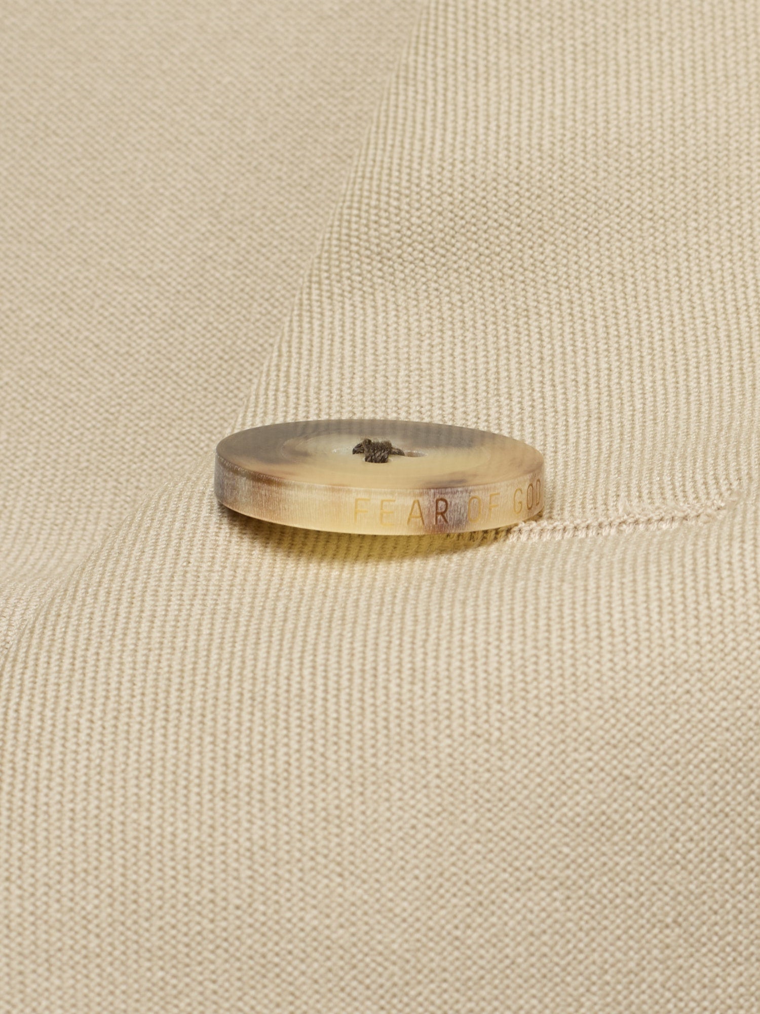 FEAR OF GOD Beige Eternal Virgin Wool Lapelless Jacket EU 50 NEW US 40