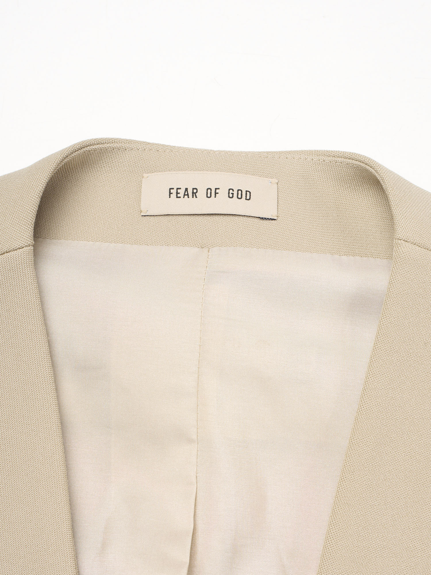 FEAR OF GOD Beige Eternal Virgin Wool Lapelless Jacket EU 50 NEW US 40