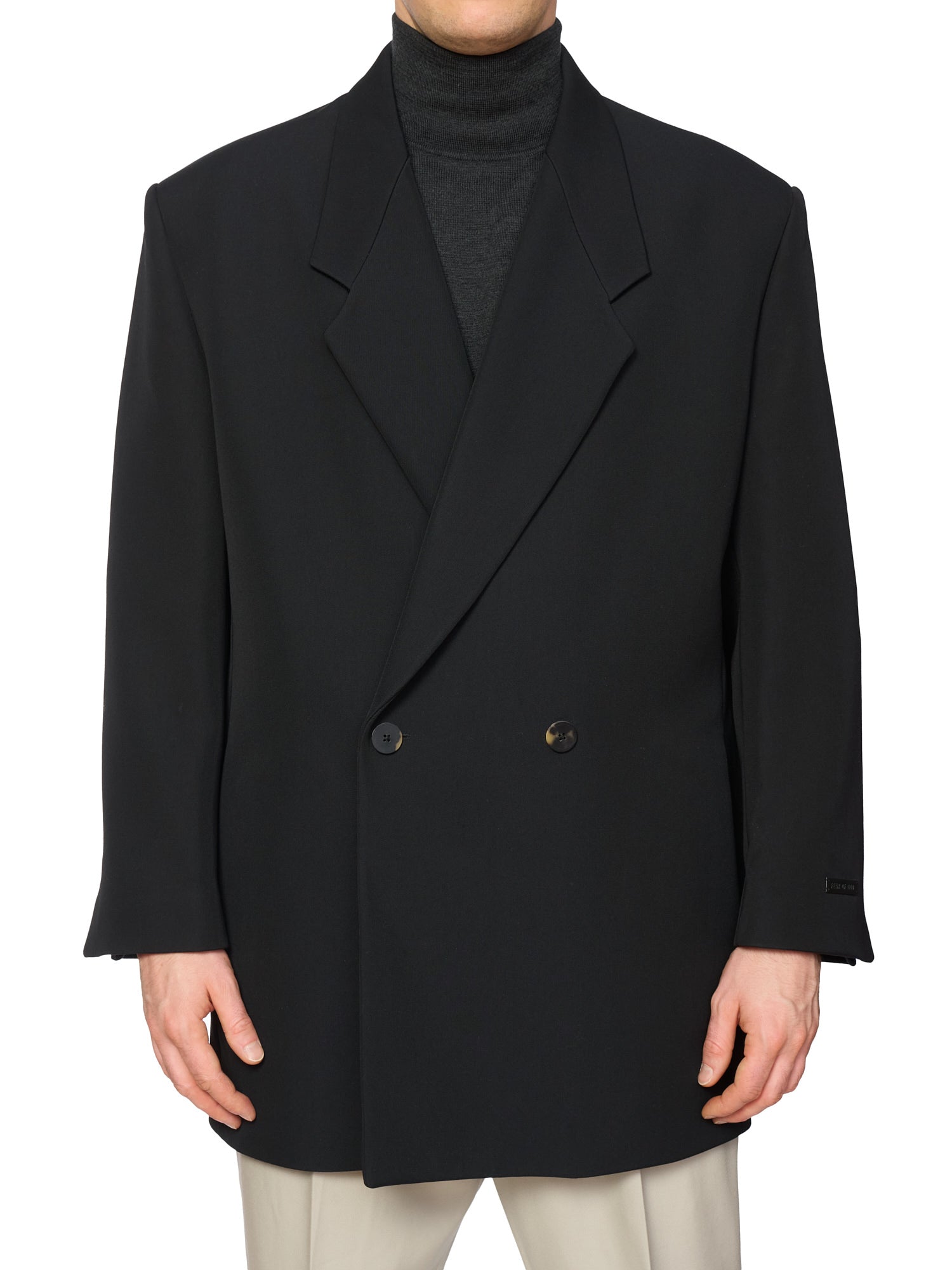 FEAR OF GOD Black Virgin Wool-Cotton DB Suit Jacket EU 50 NEW US 40