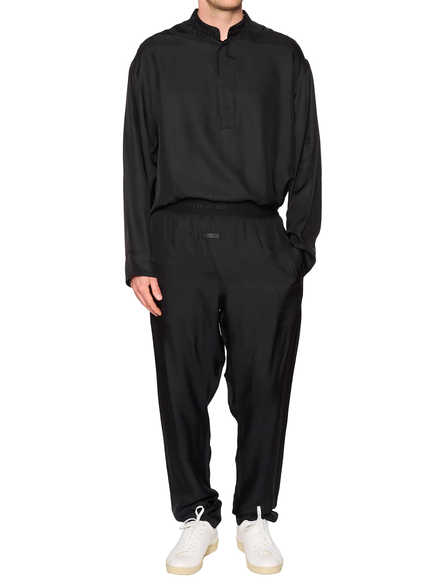 FEAR OF GOD Black Silk Pajamas Lounge Set Size L NEW