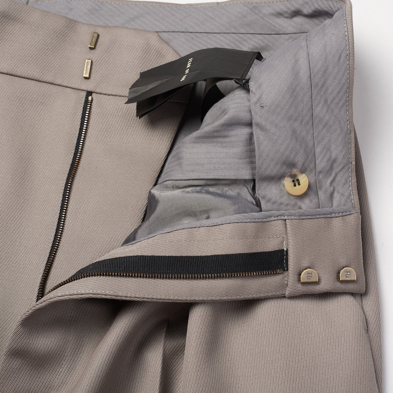 FEAR OF GOD Dusty Concrete Eternal Cav Twill Dress Pants US 36 NEW EU 52