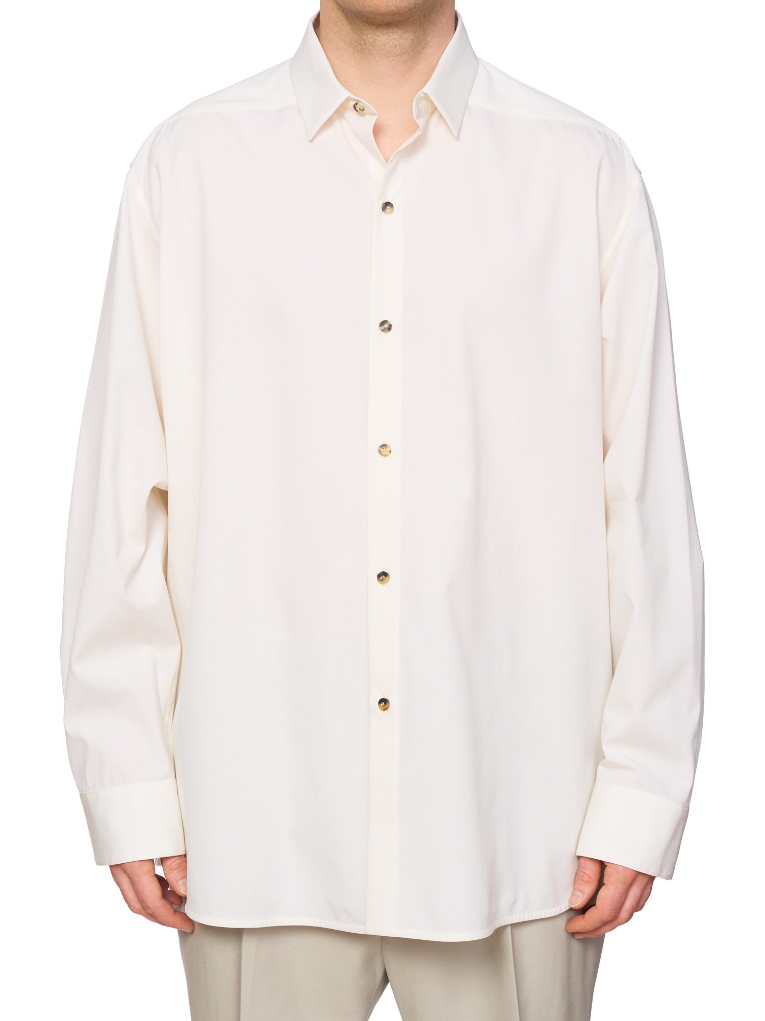 FEAR OF GOD Eternal Off-White Cotton Virgin Wool-Elastane Shirt NEW US L
