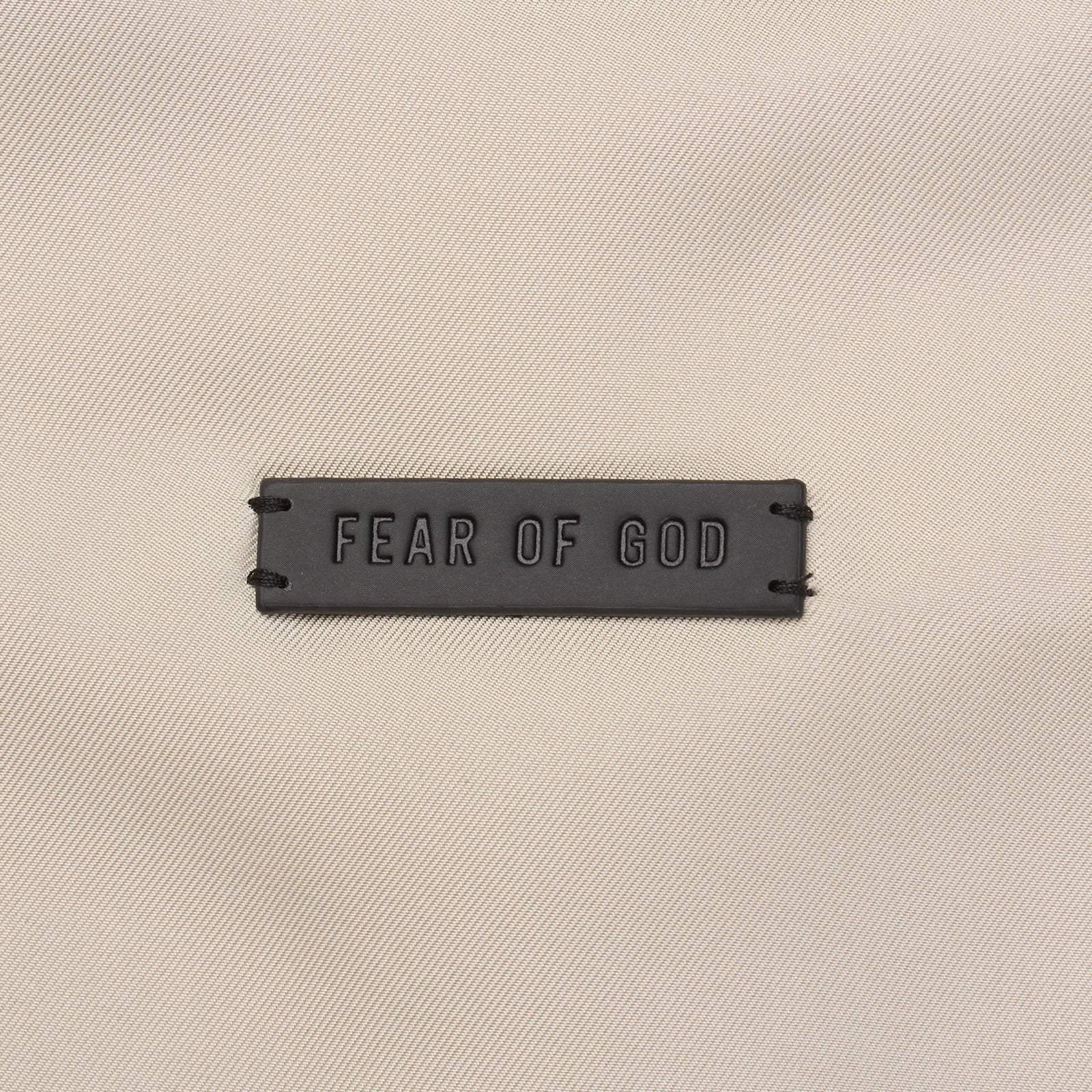 FEAR OF GOD Cement Long Sleeve Silk Henley Concealed Placket Shirt NEW L