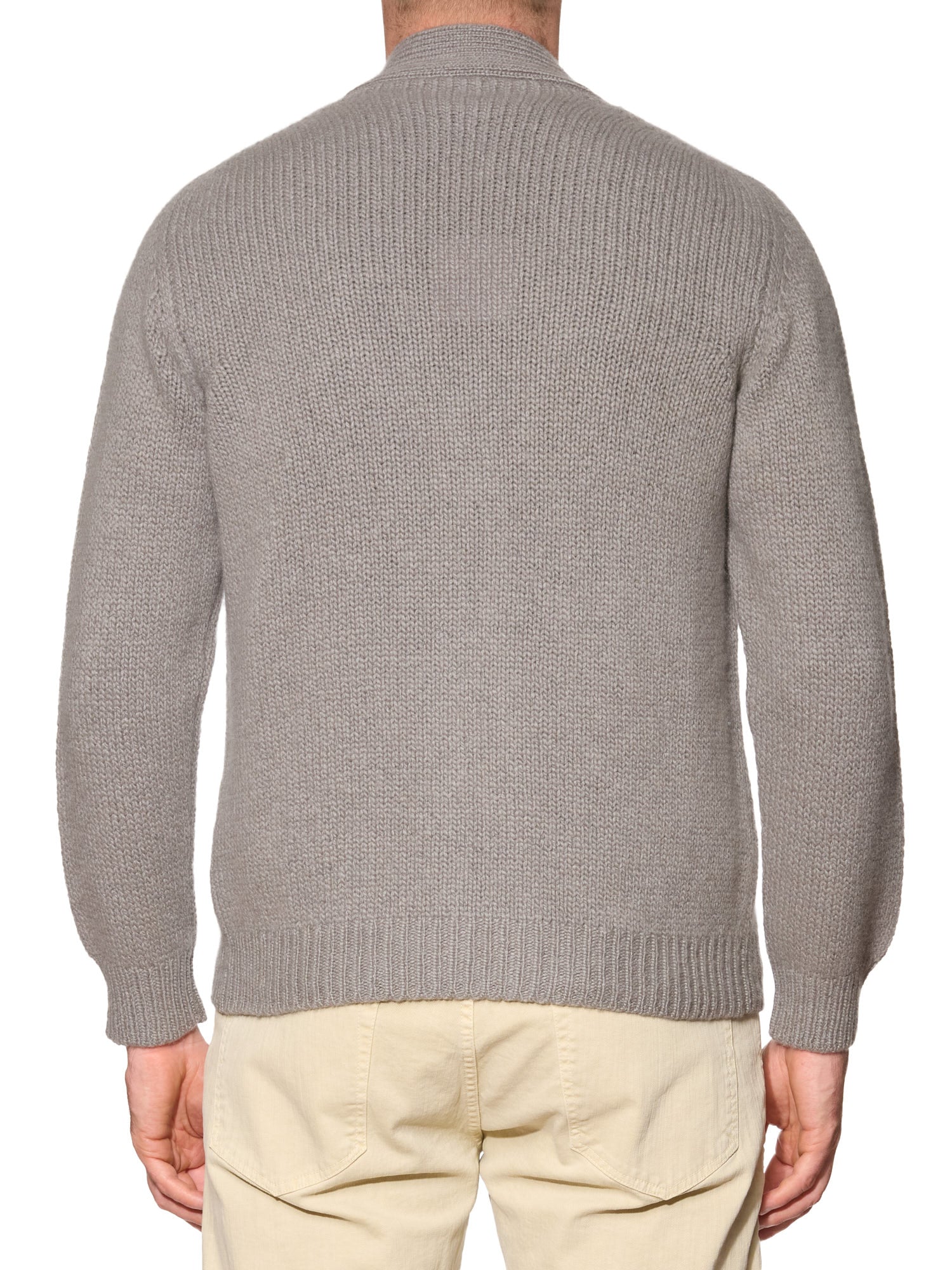 FEDELI Gray Cashmere-Virgin Wool Knit Heavy Cardigan Sweater EU 50 NEW US M