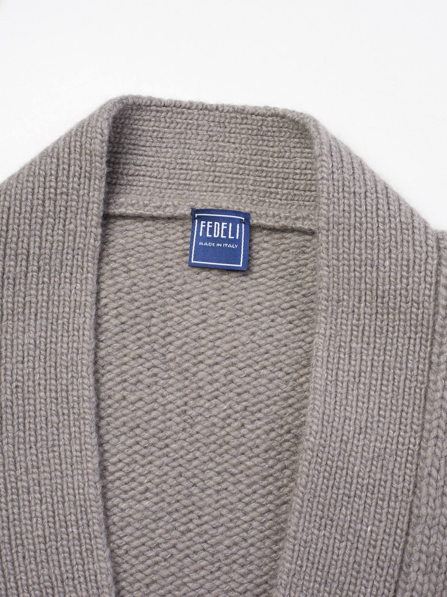 FEDELI Gray Cashmere-Virgin Wool Knit Heavy Cardigan Sweater EU 50 NEW US M
