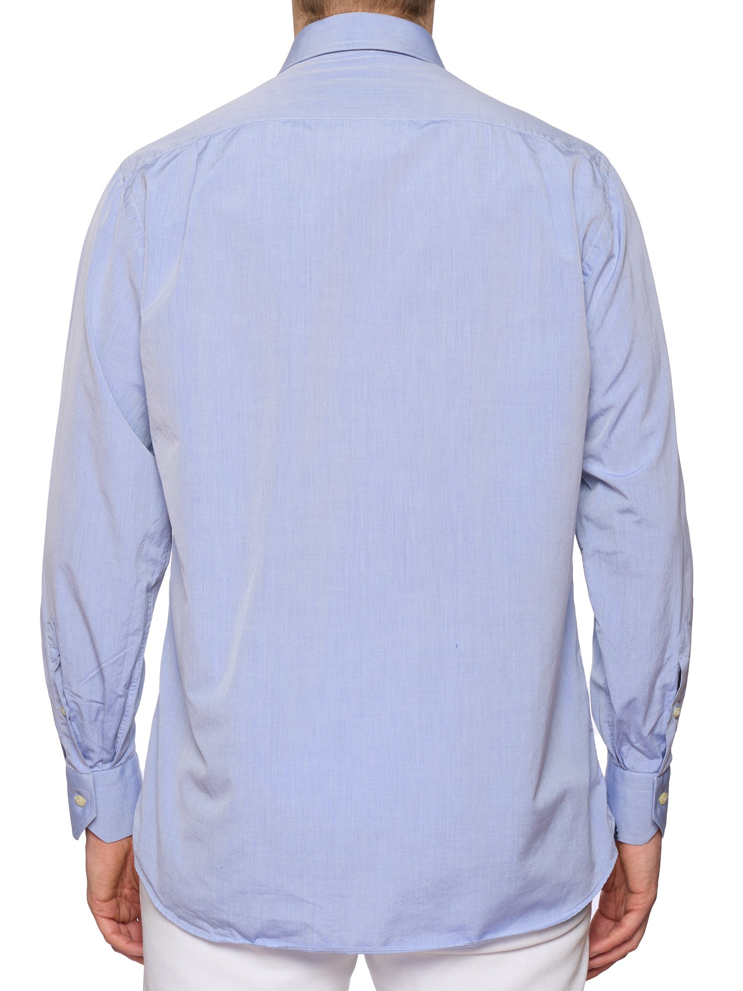 FENICIA Blue Plain Weave Cotton Standard Cuff Dress Shirt EU 38 NEW US 15