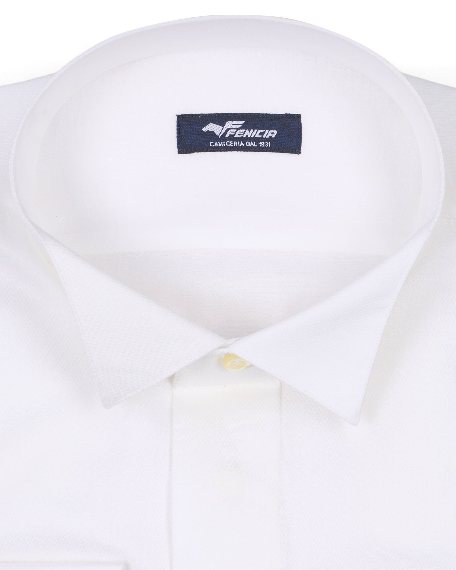 FENICIA Formal Tuxedo White Oxford French Cuff Dress Shirt NEW