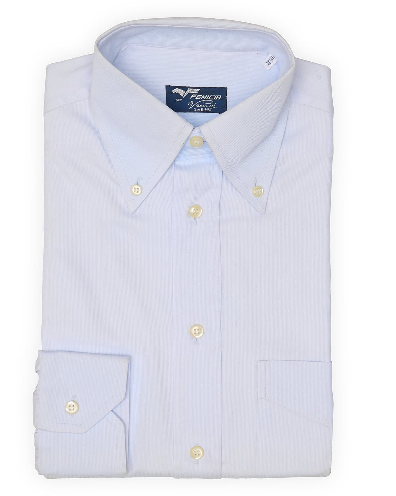 FENICIA for Vannucci Blue Cotton Dress Shirt EU 38 New US 15