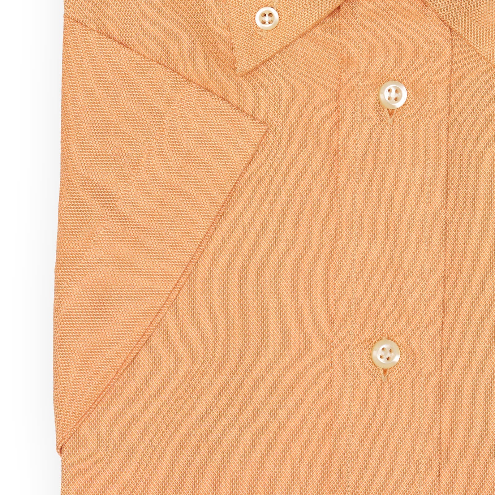 FENICIA for Vannucci Orange Royal Oxford Cotton Short Sleeve Shirt EU S NEW US 15