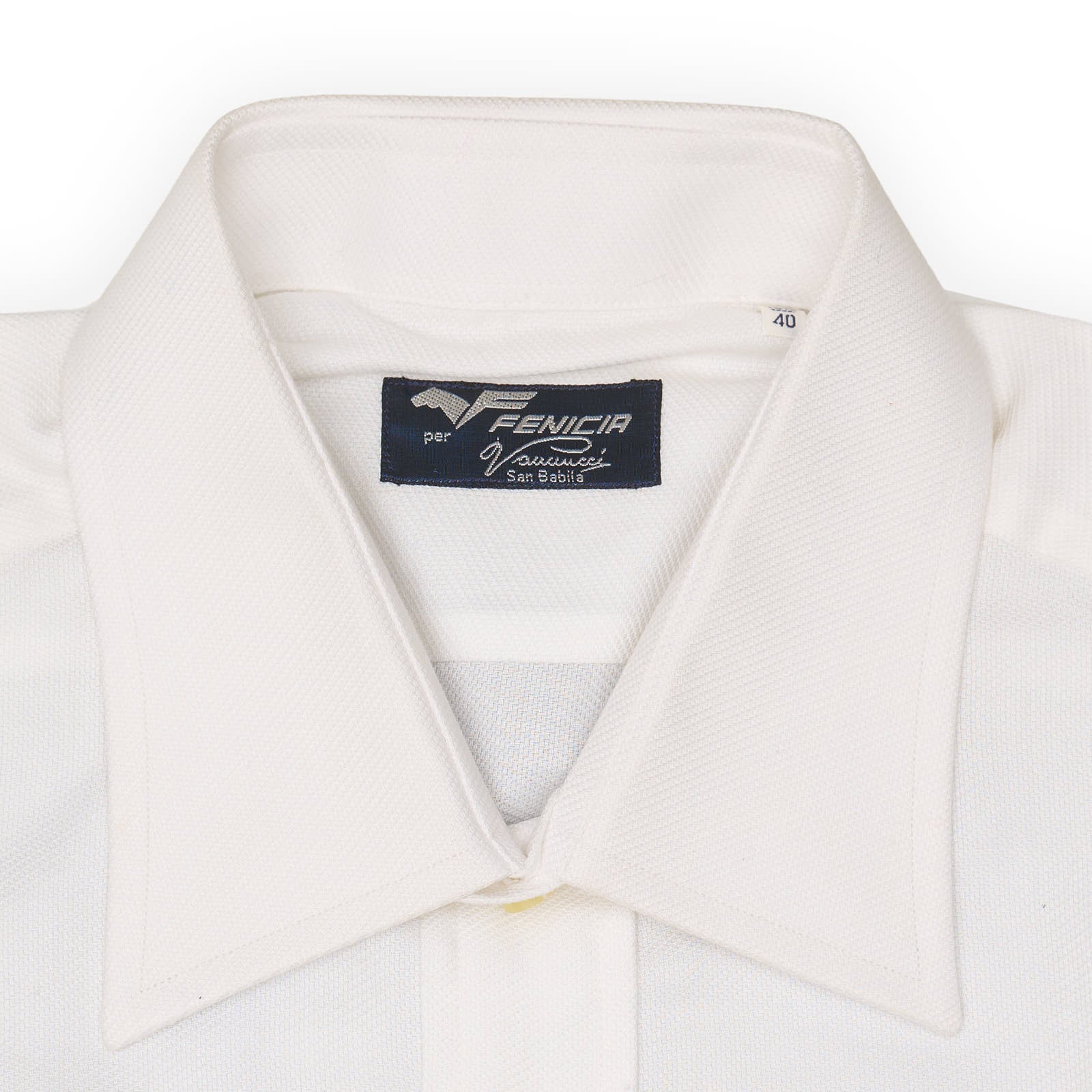 FENICIA for Vannucci White Royal Oxford Cotton Dress Shirt EU 40 NEW US 15.75