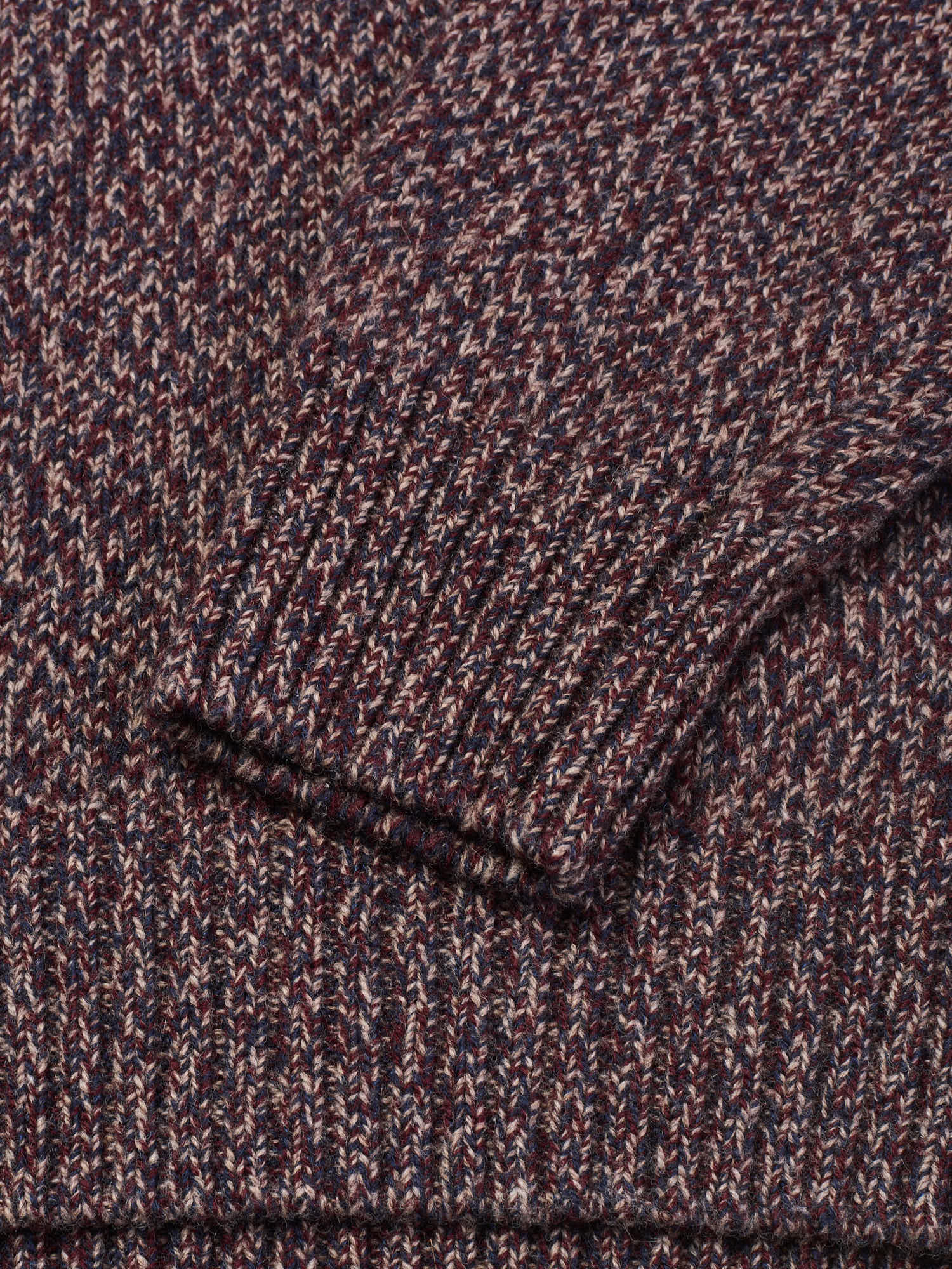 FERRANTE Royal Red Multicolor Merino s'120 Wool - Cashmere Sweater EU 50 US M