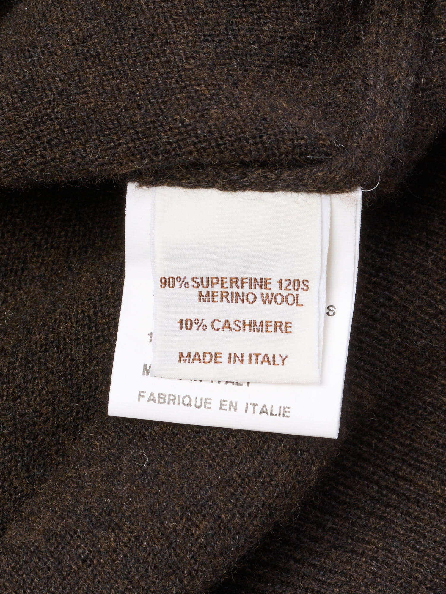 FILIPPO DE LAURENTIIS Brown 120's Merino Wool-Cashmere Cardigan EU 50 US M