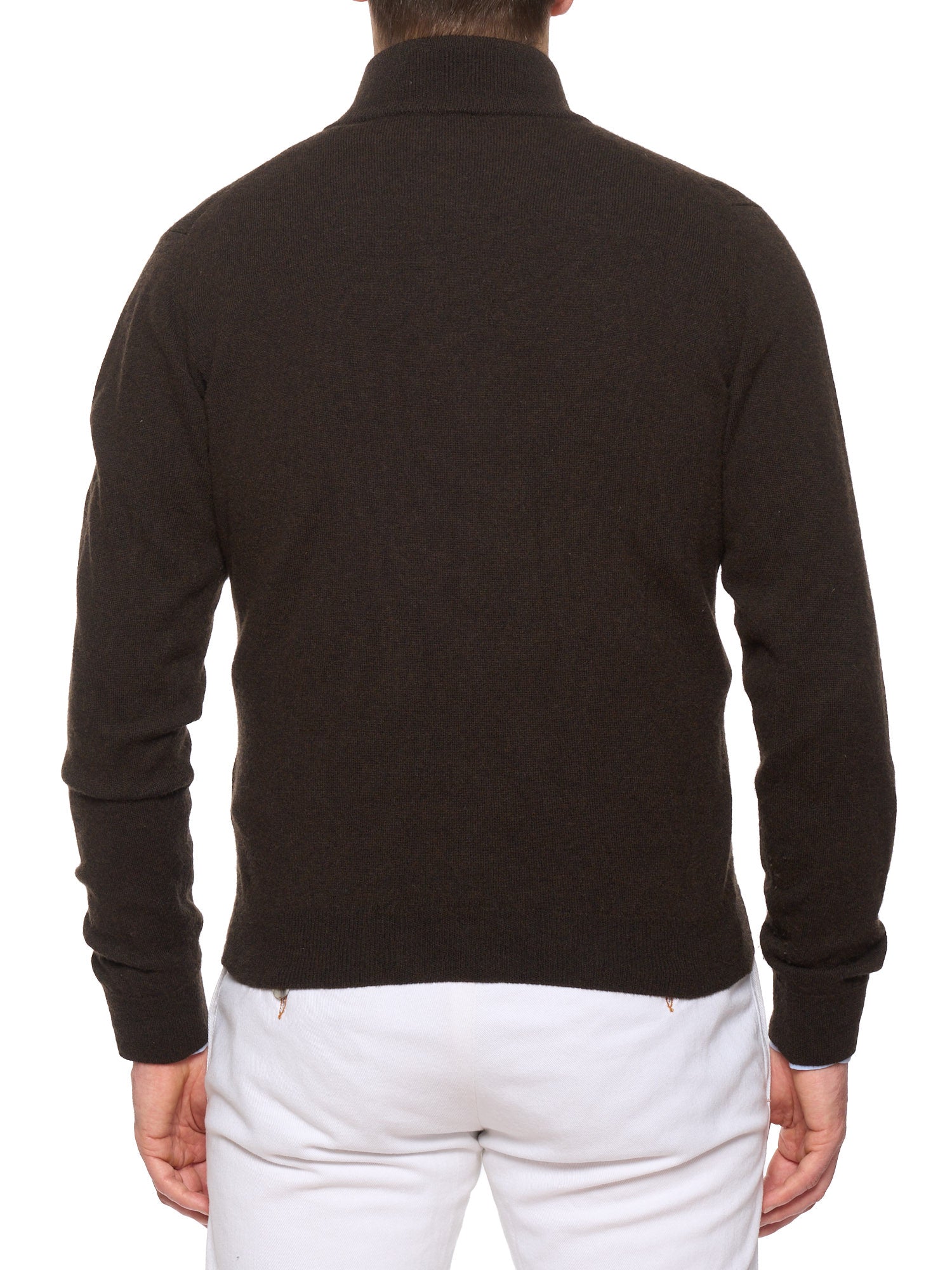 FILIPPO DE LAURENTIIS Brown 120's Merino Wool-Cashmere Cardigan EU 50 US M