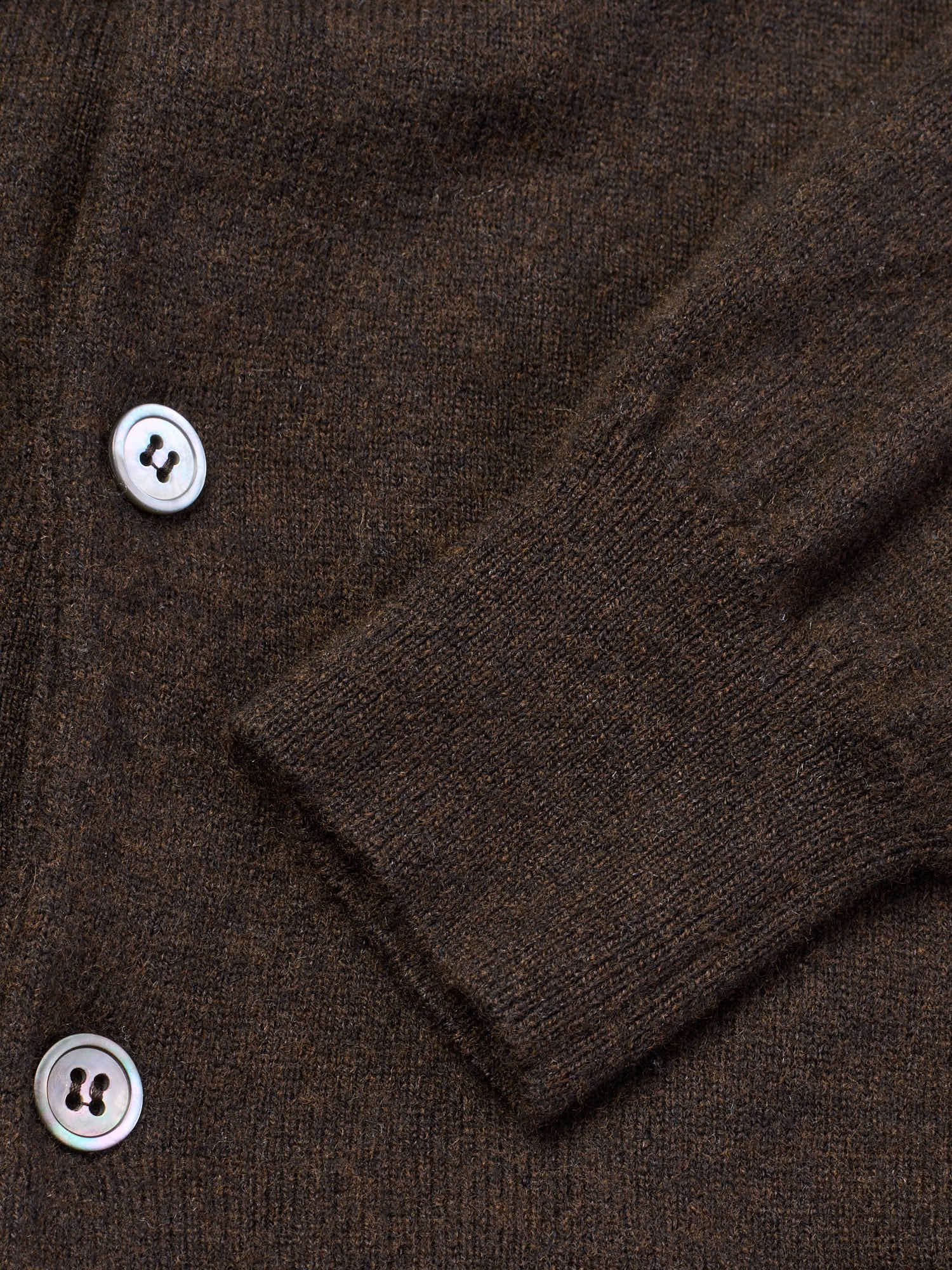 FILIPPO DE LAURENTIIS Brown 120's Merino Wool-Cashmere Cardigan EU 50 US M