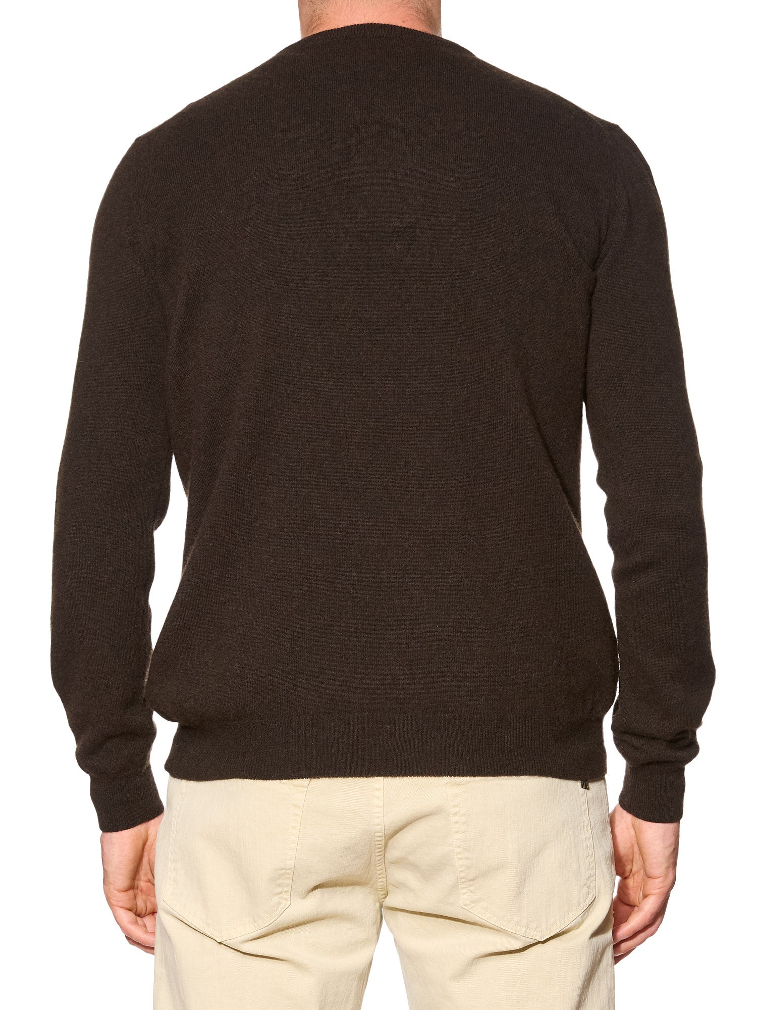 FILIPPO DE LAURENTIIS Brown 120's Merino Wool-Cashmere Sweater EU 52 US L