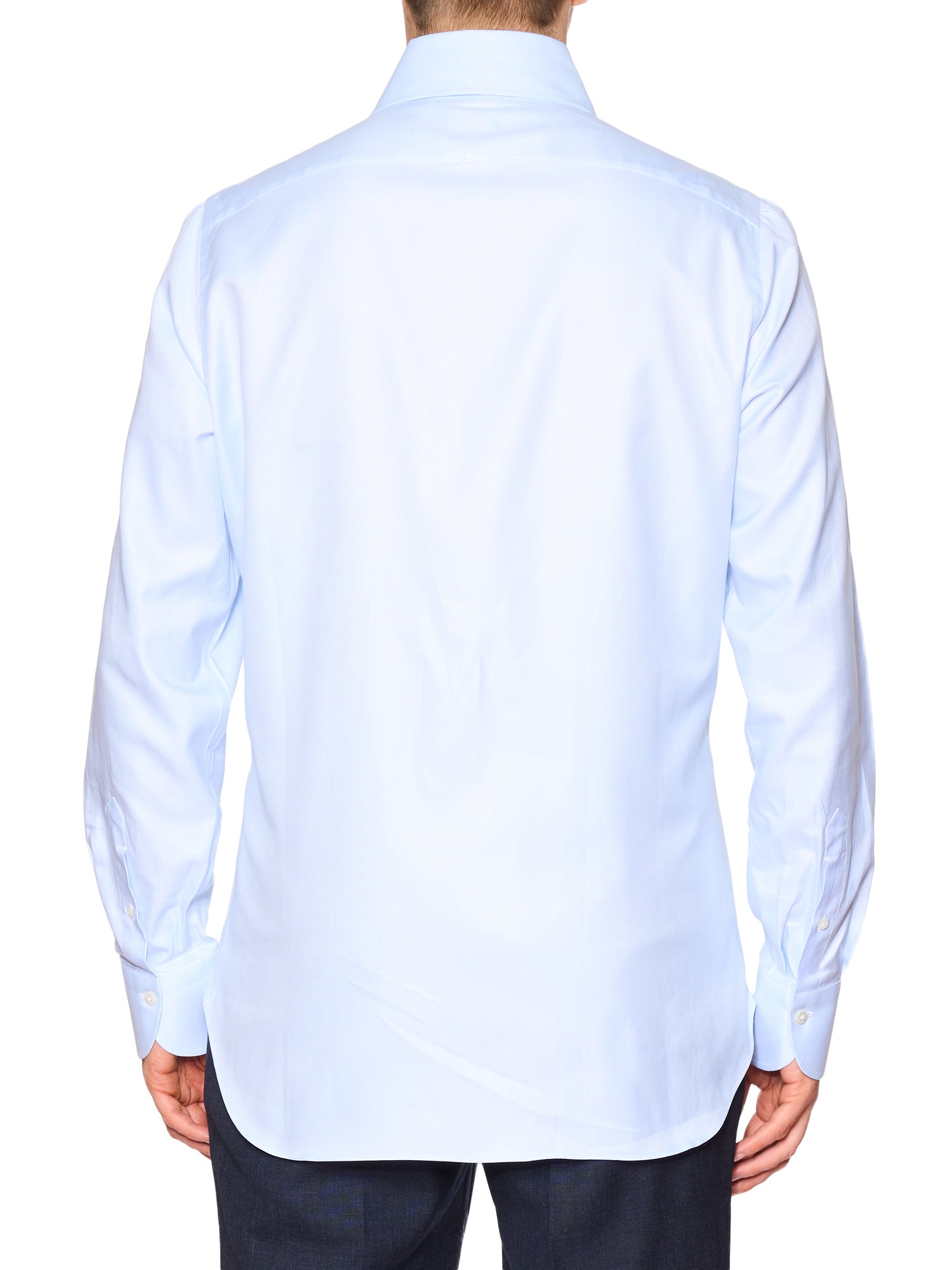 FINAMORE Handmade Light Blue Oxford Cotton Dress Shirt EU 42 NEW US 16.5