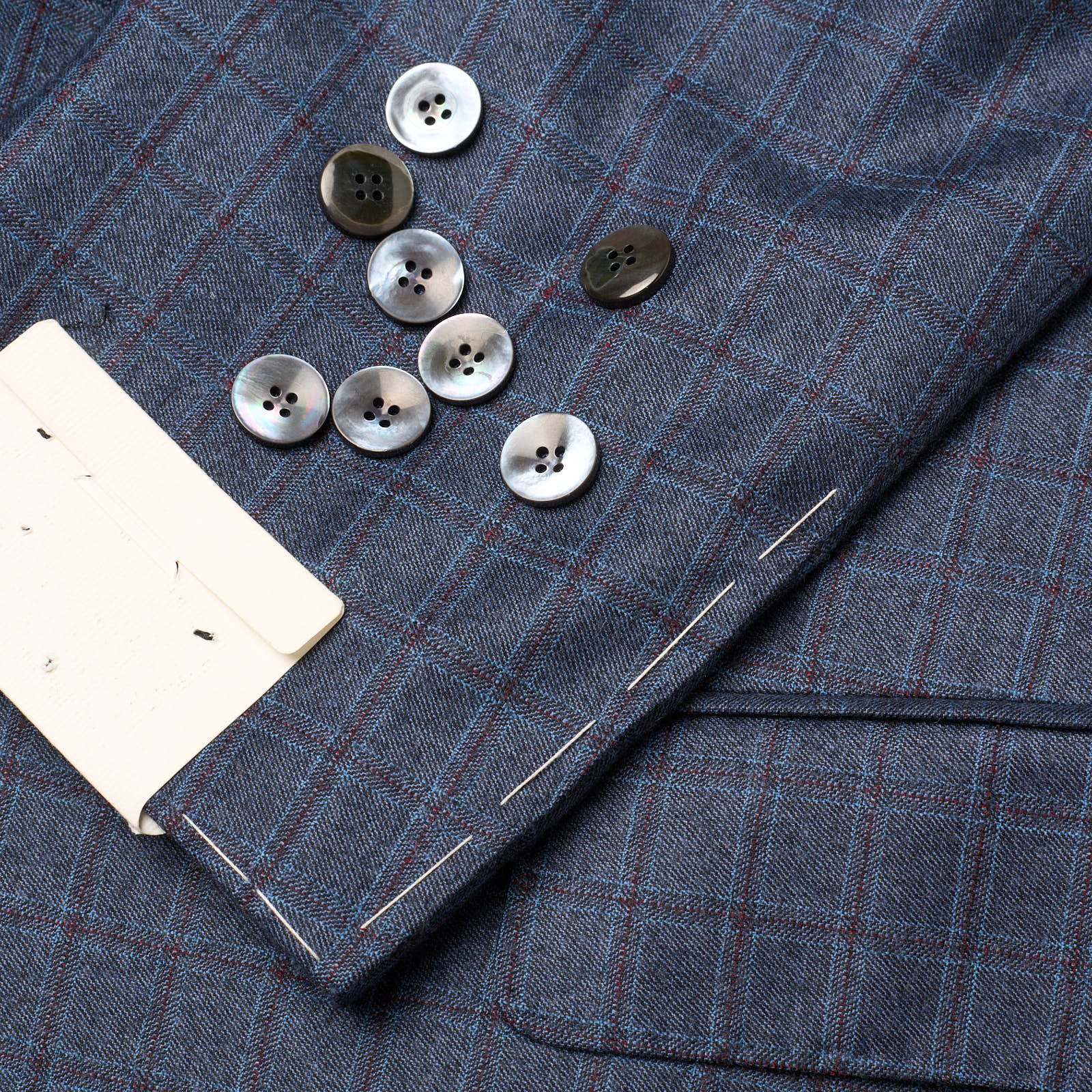 VANNUCCI Milano Blue Plaid Wool-Cashmere Slim Suit EU 54 NEW US 42