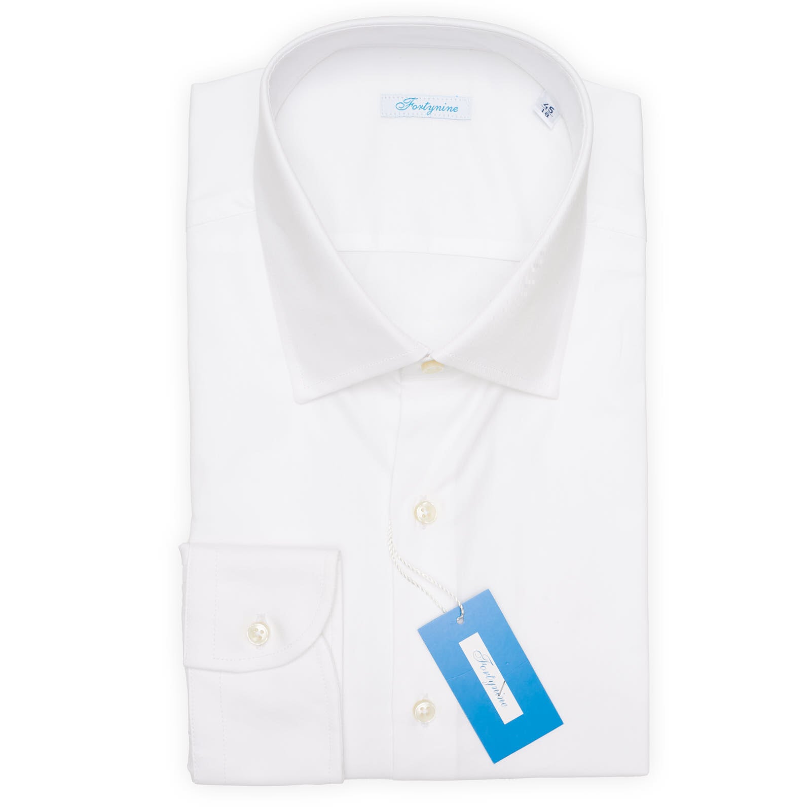 FORTYNINE White Twill Cotton Dress Shirt