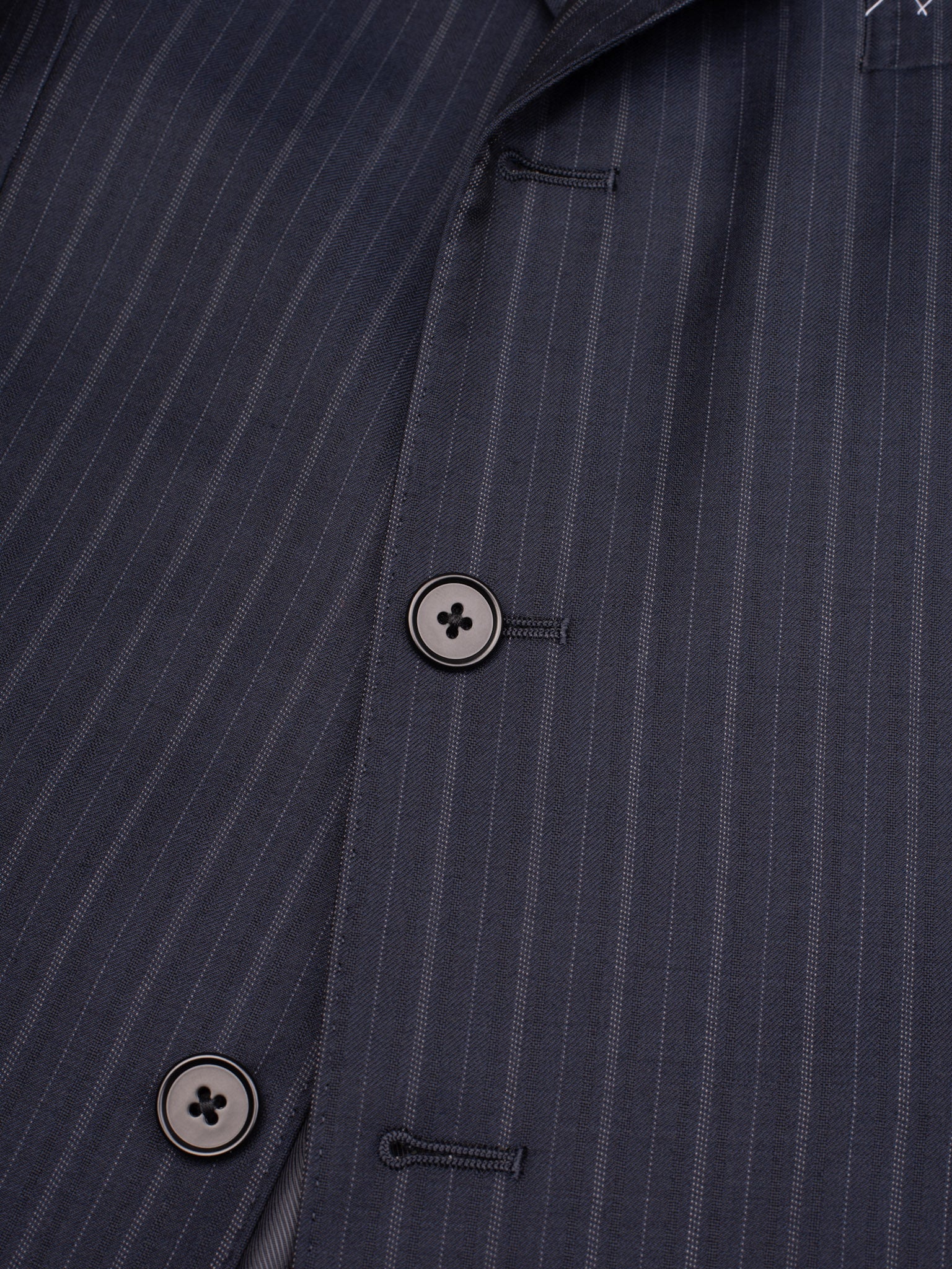 SIR WILSON Torino Navy Blue Striped Wool Business Suit