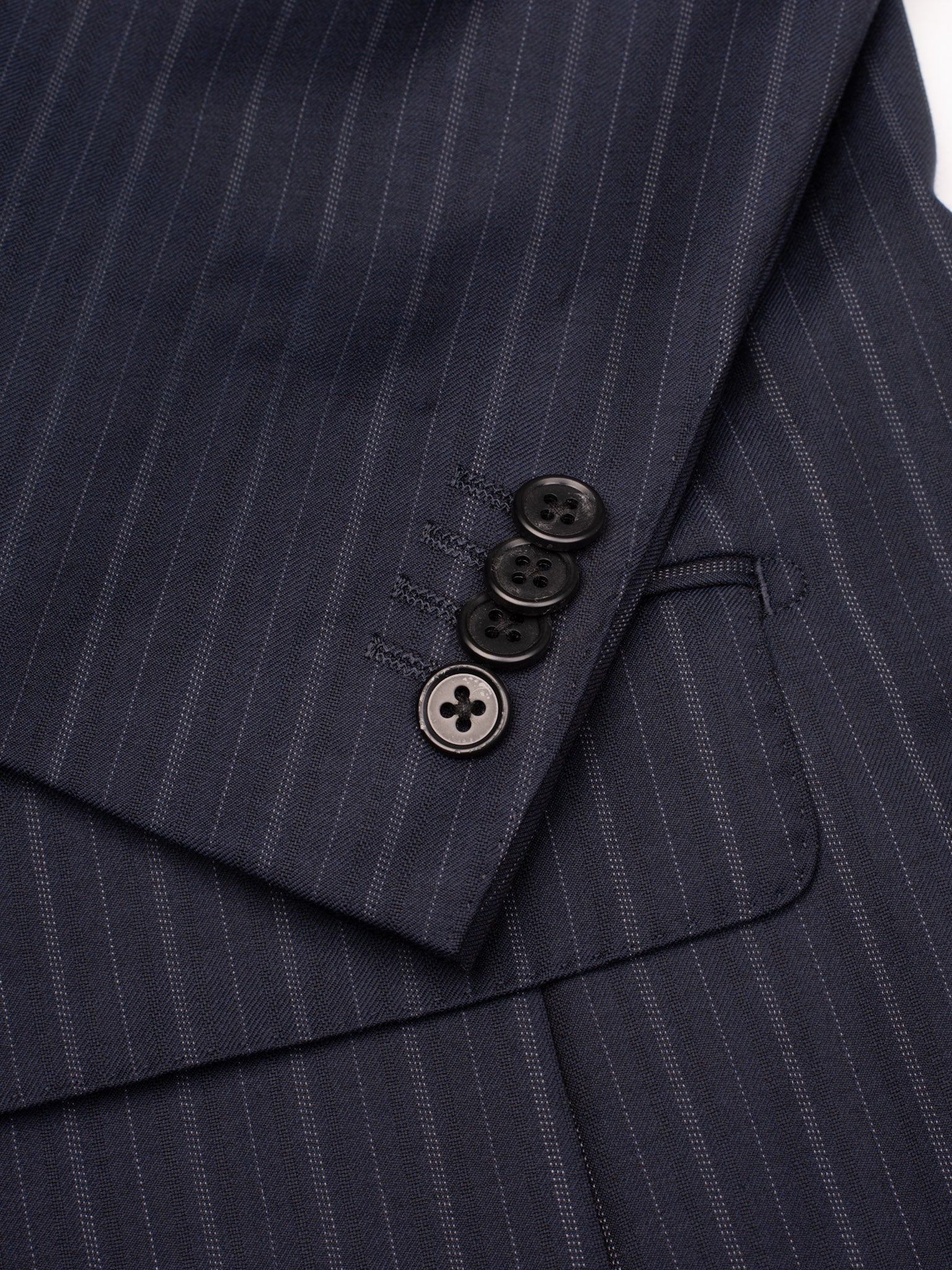 SIR WILSON Torino Navy Blue Striped Wool Business Suit