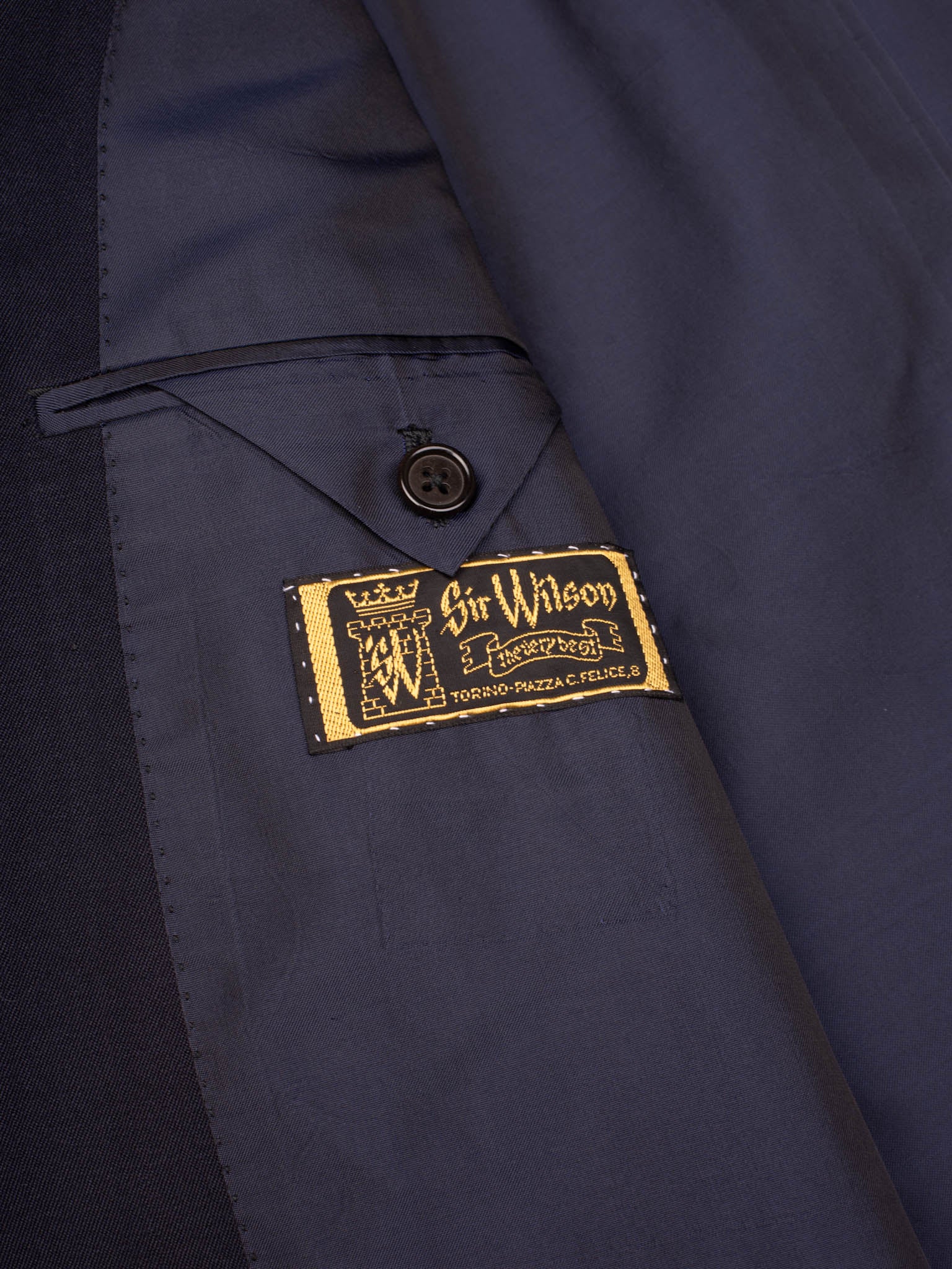 CASTANGIA for SIR WILSON Navy Blue Pure Wool Business Suit