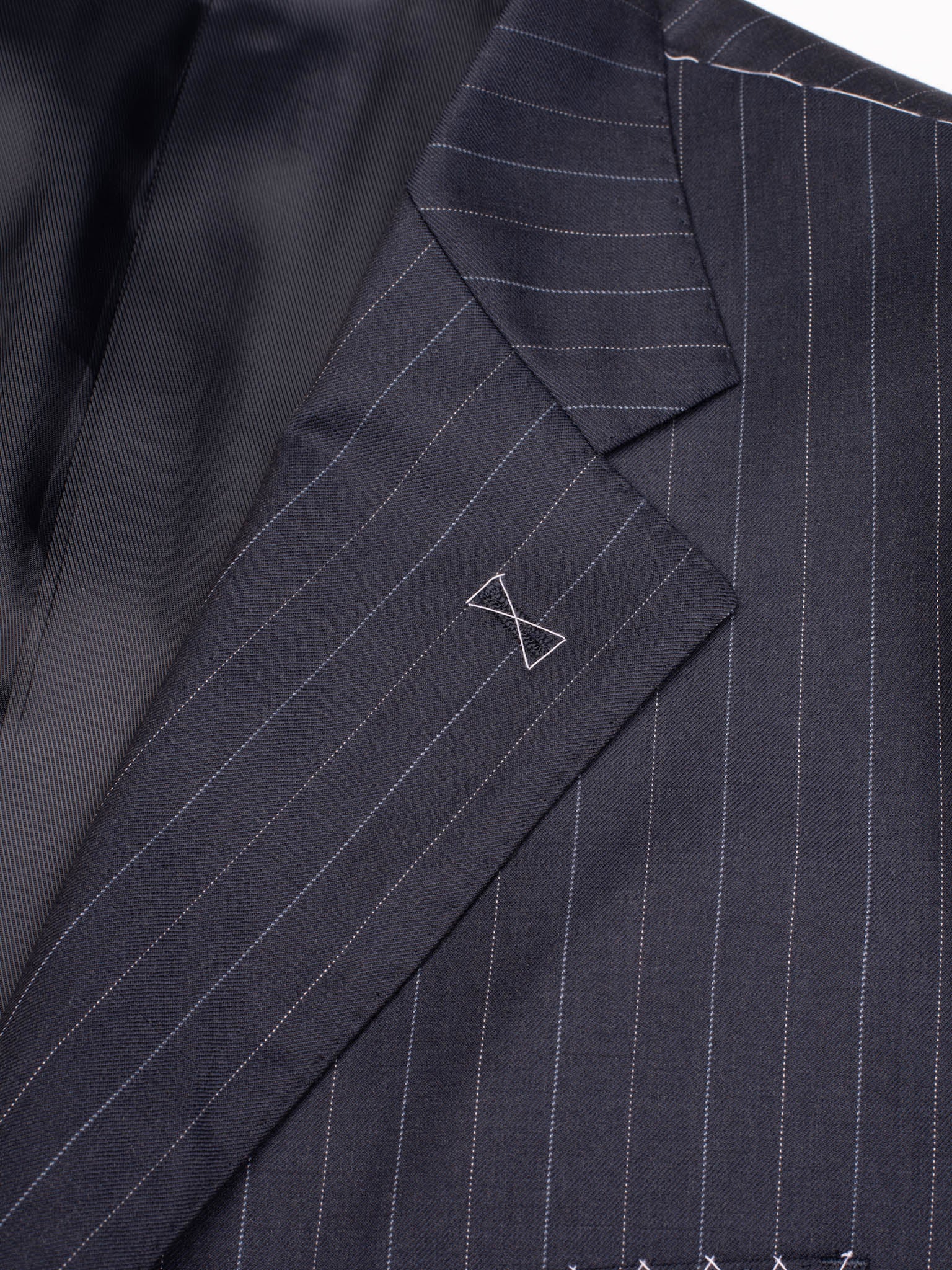 SIR WILSON Torino Navy Blue Striped Wool Business Suit