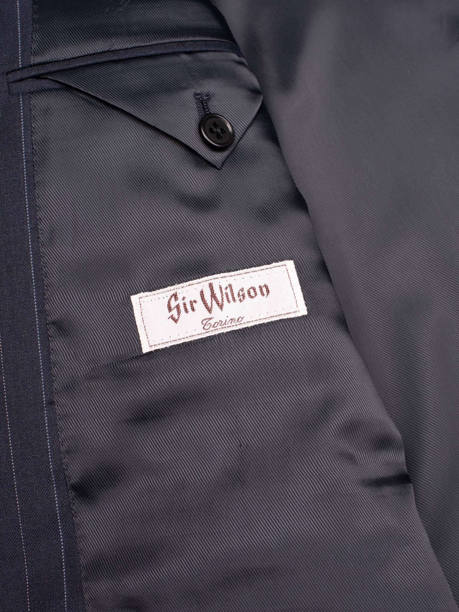 SIR WILSON Torino Navy Blue Striped Wool Business Suit