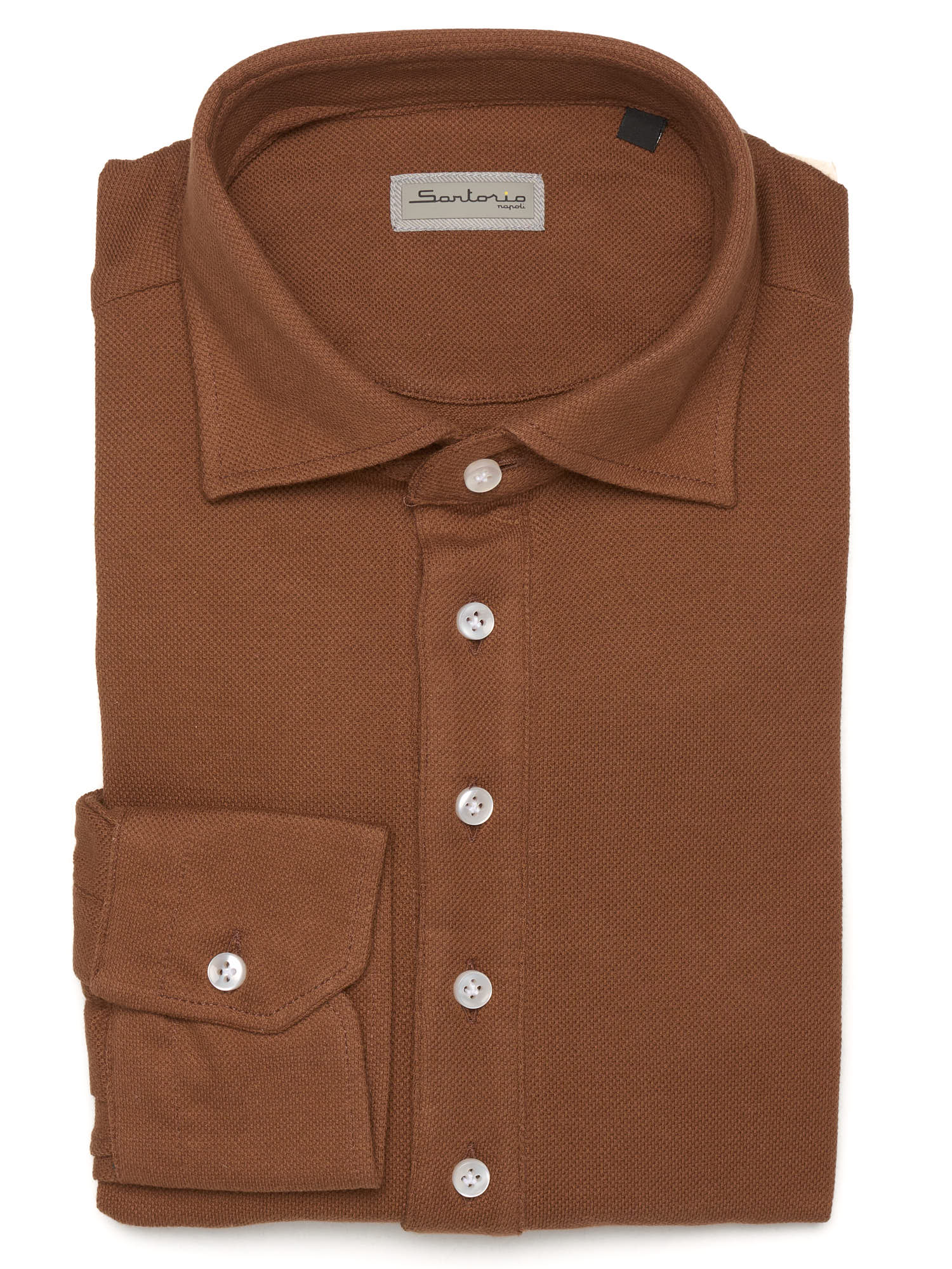 SARTORIO Napoli by KITON Chestnut Brown Cotton Pique Polo Shirt NEW