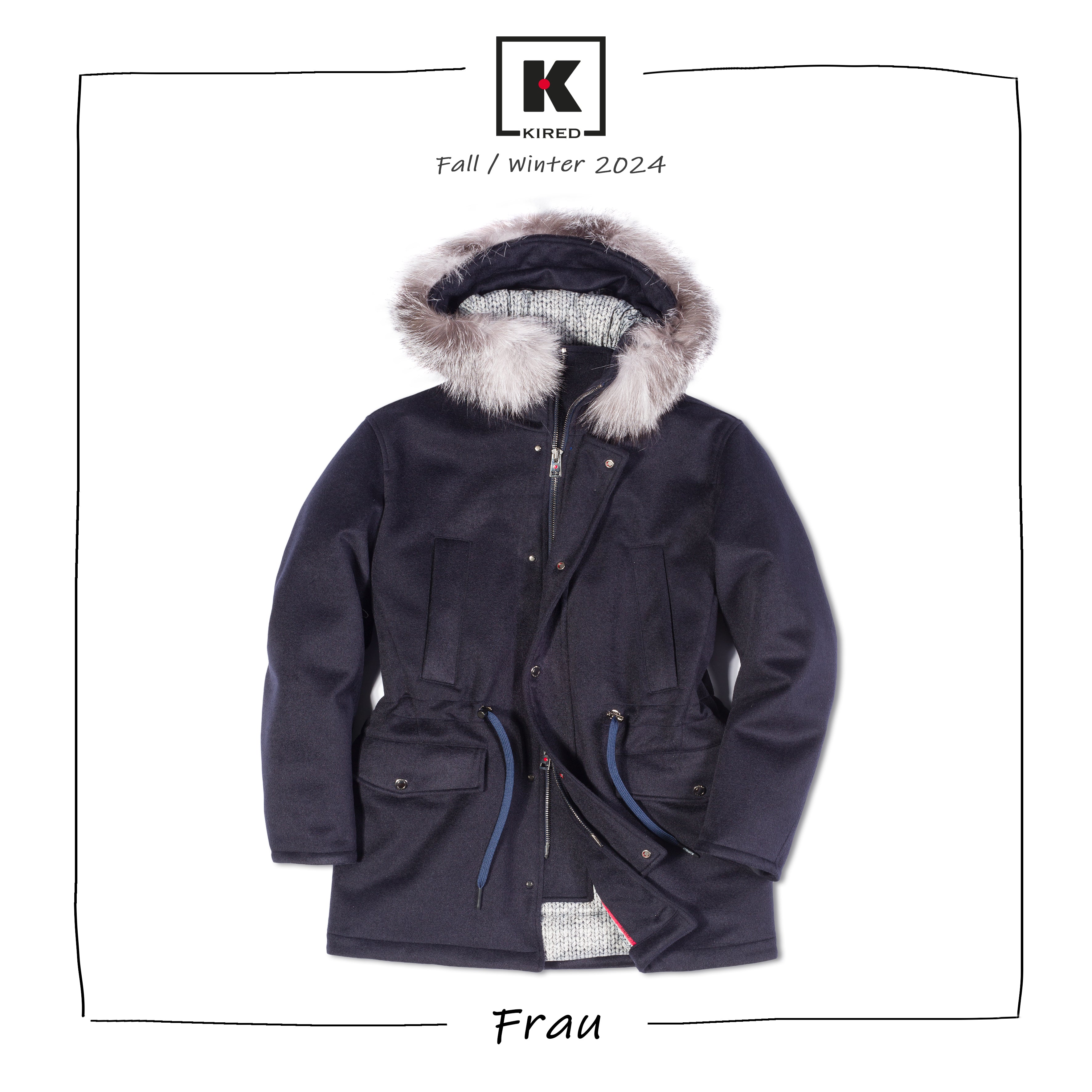 KITON KIRED "Frau" Goose Down Hooded Parka Jacket Raccoon Fur 50 US M KIRED