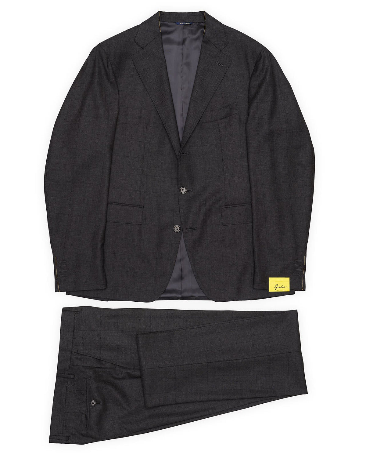 GABO Napoli Handmade Gray Wool Super 130's Handmade Suit EU 56 NEW US 44 46