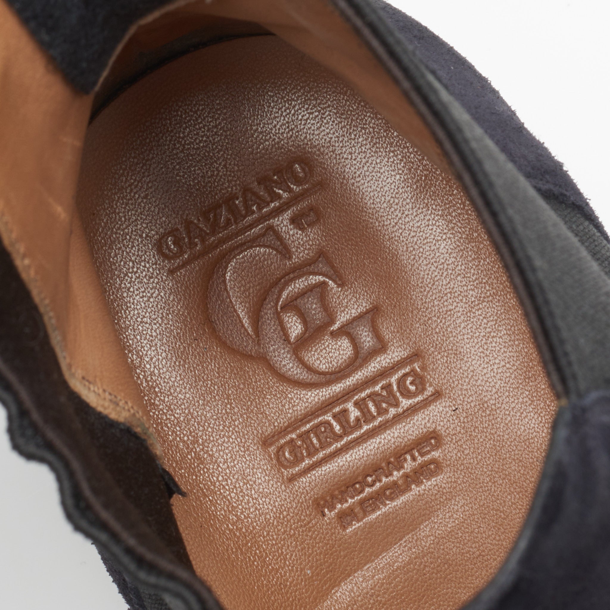 GAZIANO & GIRLING "Burnham" Blue Suede Leather Chelsea Boots UK 8E US 8.5 Last MH71 GAZIANO & GIRLING