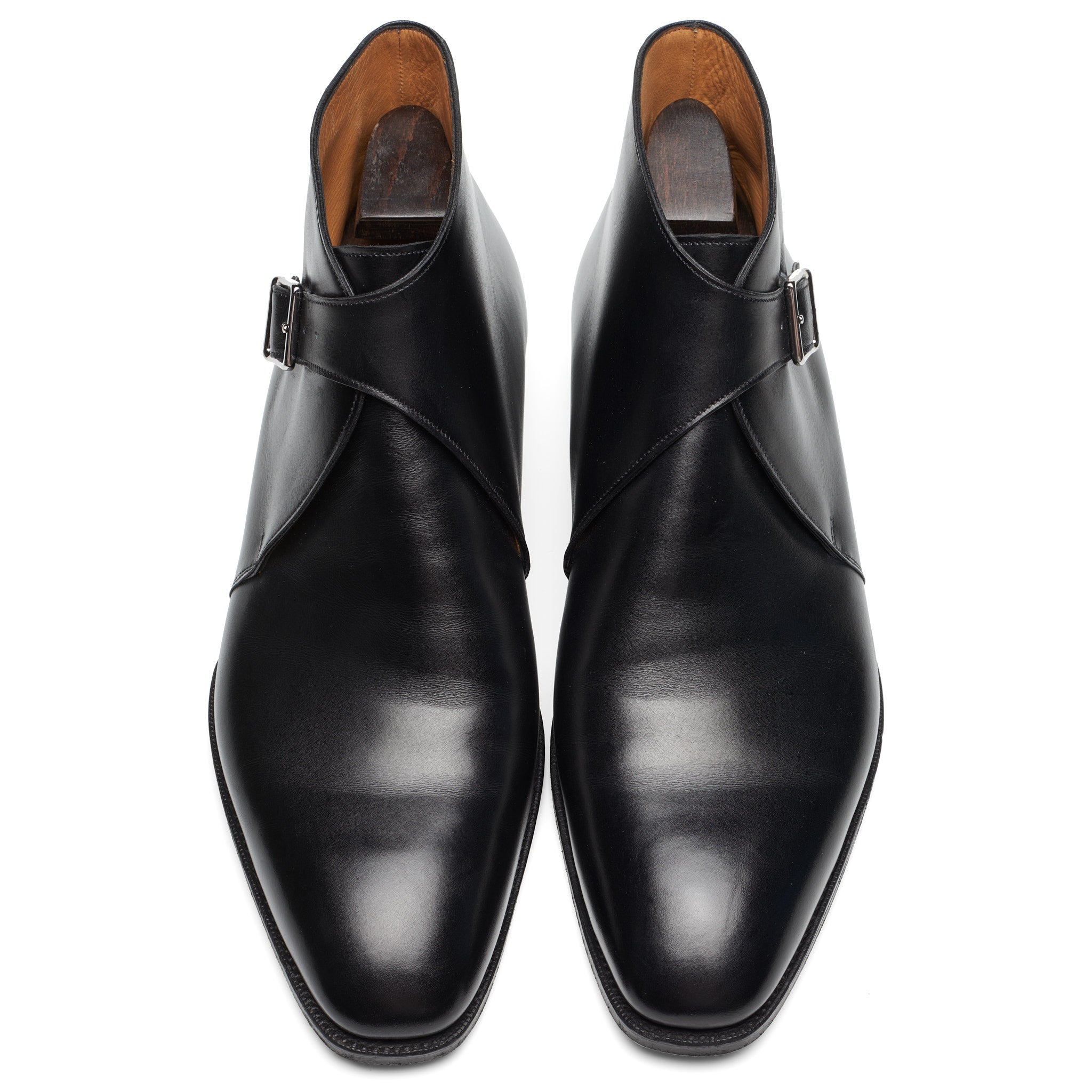 GAZIANO & GIRLING "Cotswold" Black Leather Single Monk Chukka Boots 8E US 8.5 Last MH71 GAZIANO & GIRLING