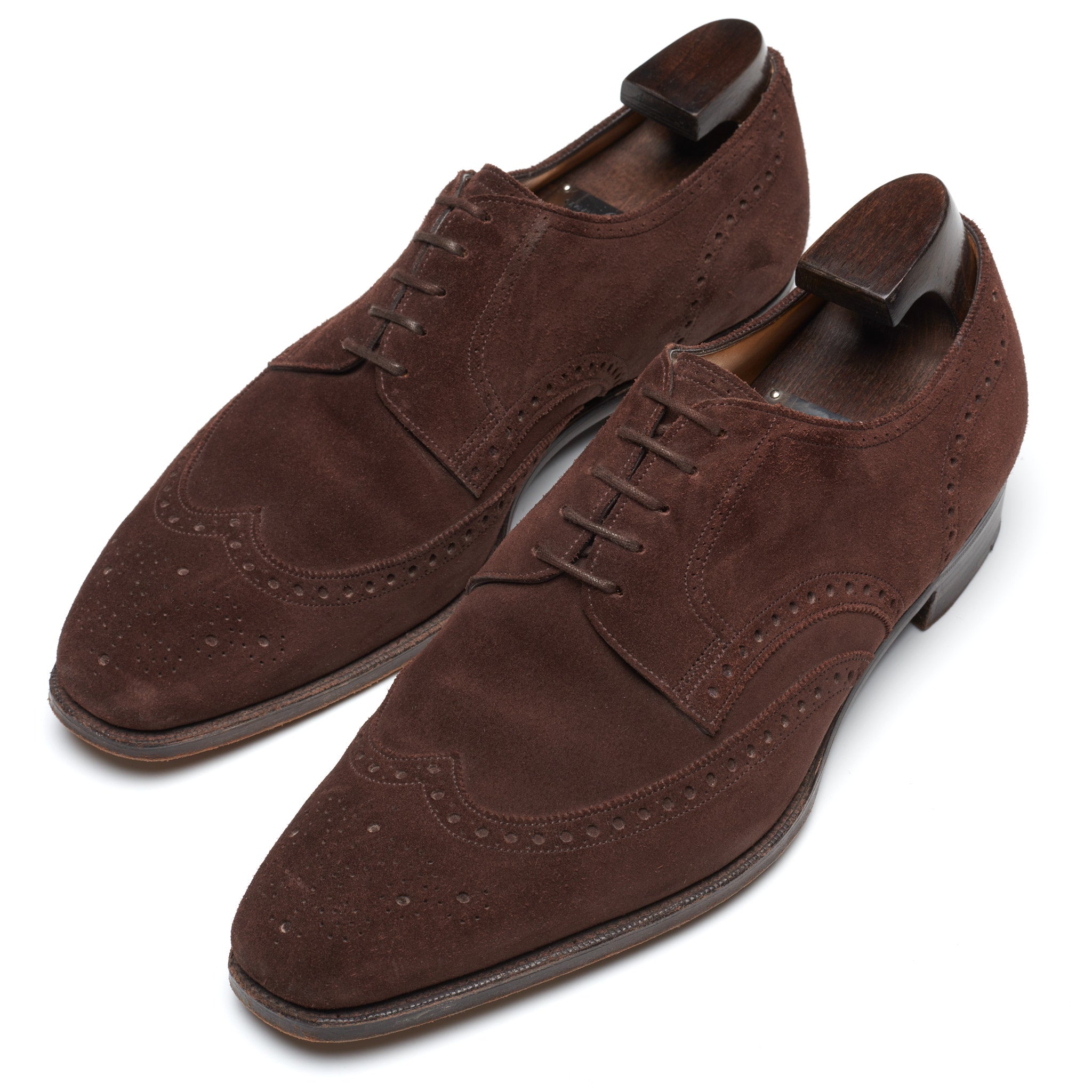 GAZIANO & GIRLING "Woburn" Mole Suede Leather Derby Dress Shoes 8E US 8.5 Last MH71 GAZIANO & GIRLING