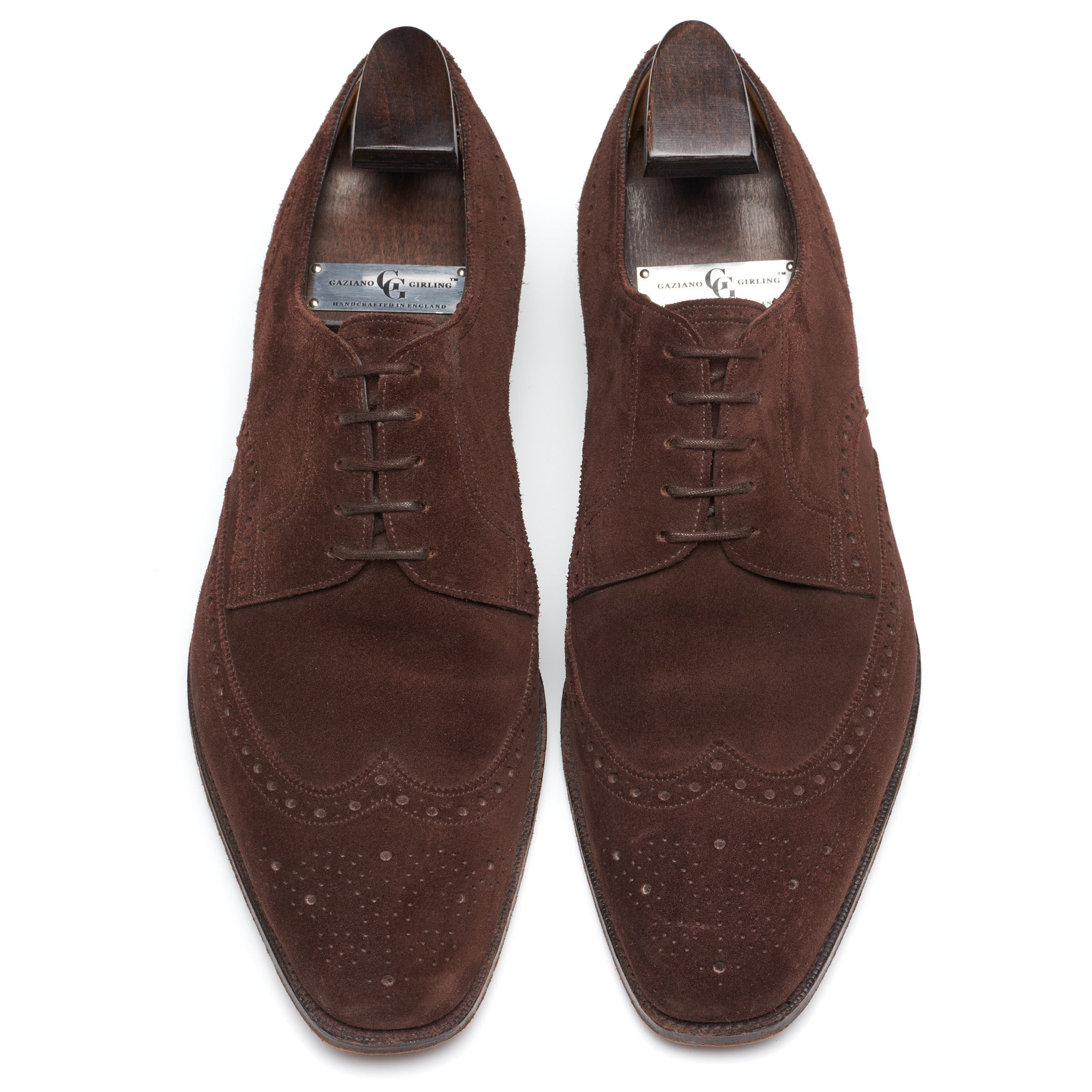 GAZIANO & GIRLING "Woburn" Mole Suede Leather Derby Dress Shoes 8E US 8.5 Last MH71 GAZIANO & GIRLING