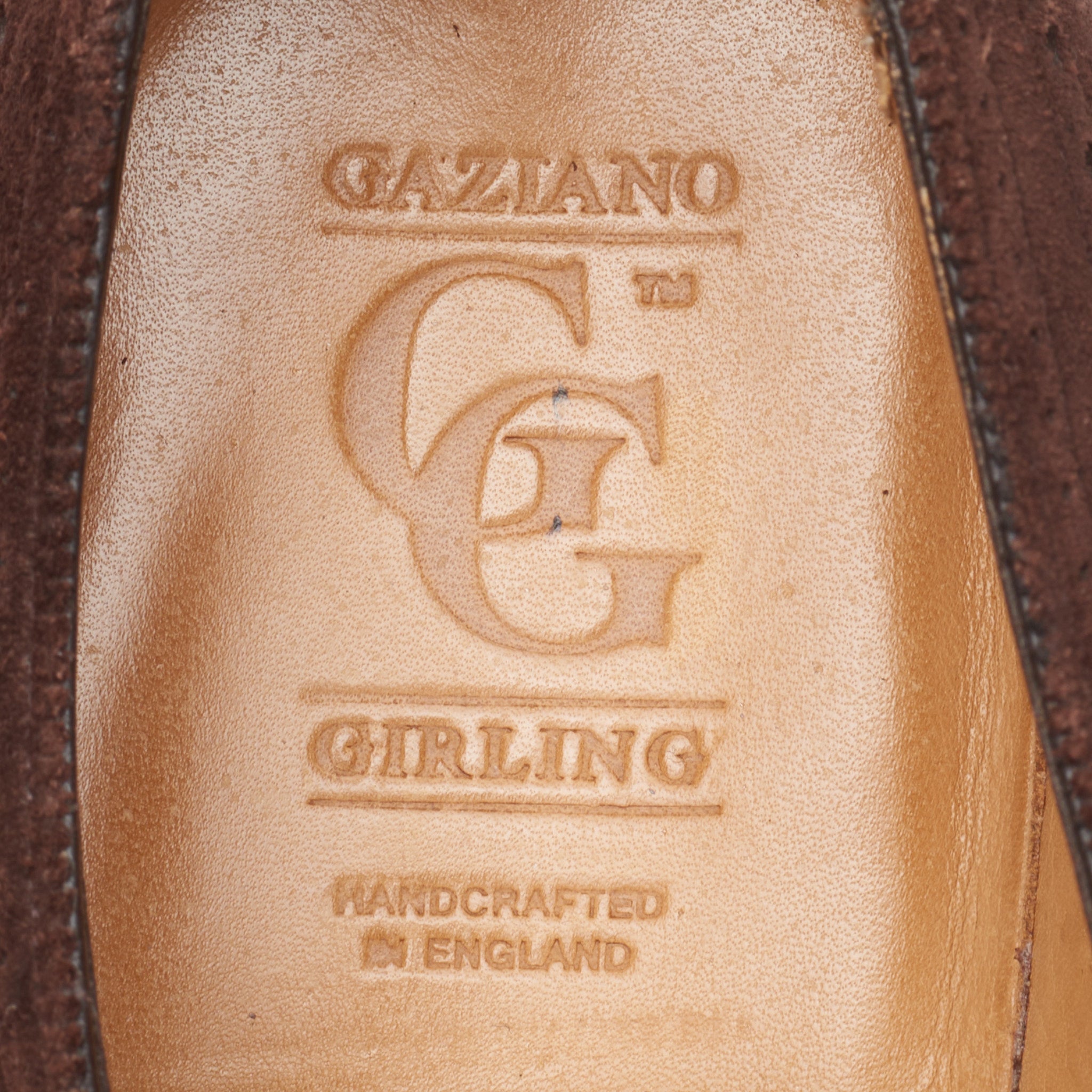 GAZIANO & GIRLING "Woburn" Mole Suede Leather Derby Dress Shoes 8E US 8.5 Last MH71 GAZIANO & GIRLING