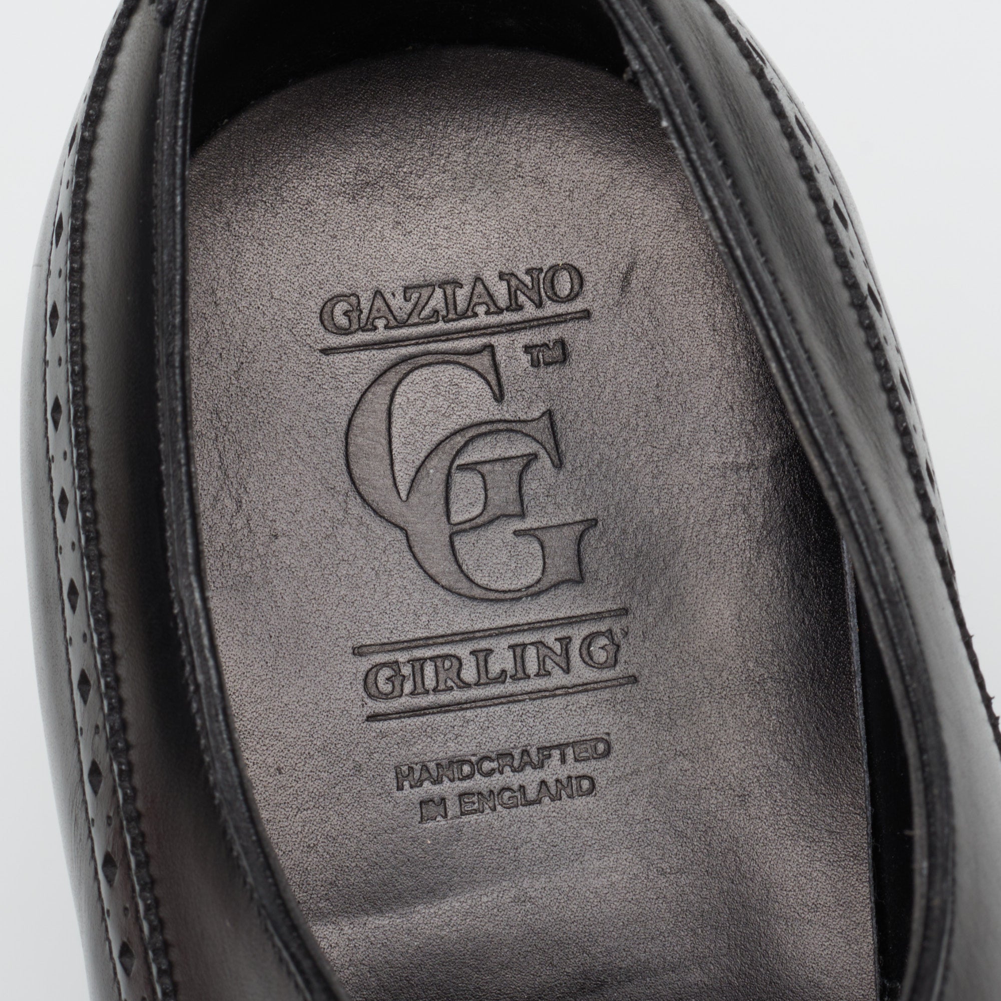 GAZIANO & GIRLING "Kent" Black Calf Leather Oxford Dress Shoes 8E US 8.5 Last MH71 GAZIANO & GIRLING